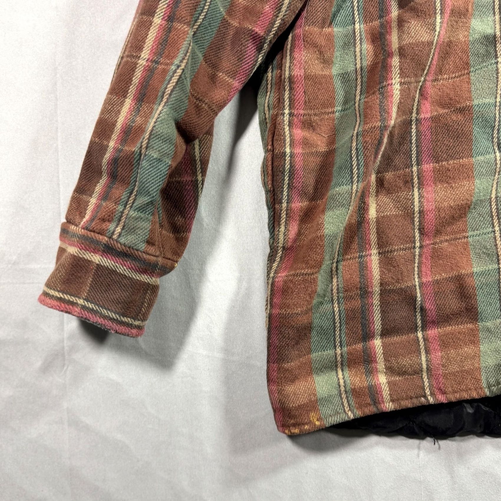 Vintage Five Brother Jacket Mens Large Brown Plaid Quilted Flannel Snap Front Workwear Size US L / EU 52-54 / 3 - 4 Thumbnail