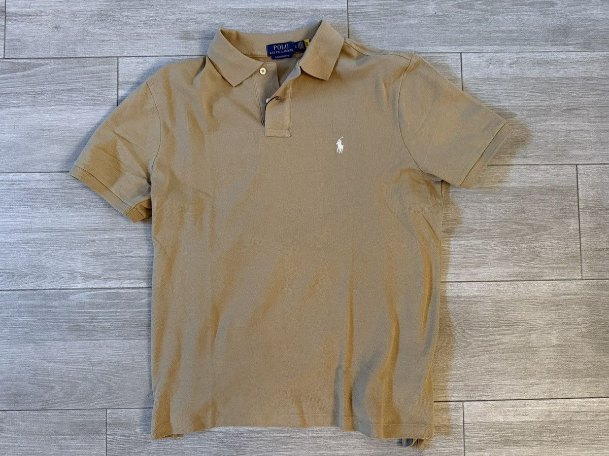 Polo Ralph Lauren Ralph Lauren Iconic Mesh Custom Slim Fit Polo Shirt Tan Sz L Size US L / EU 52-54 / 3 - 1 Thumbnail