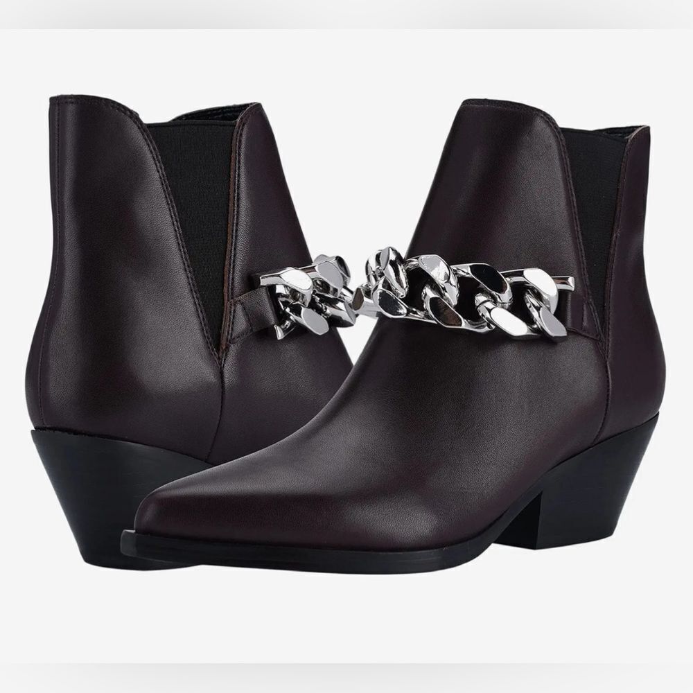 Marc Fisher Marc Fisher LTD™ leather Henly Ankle boot, chunky chain poi Size US 6 / IT 36 - 1 Thumbnail
