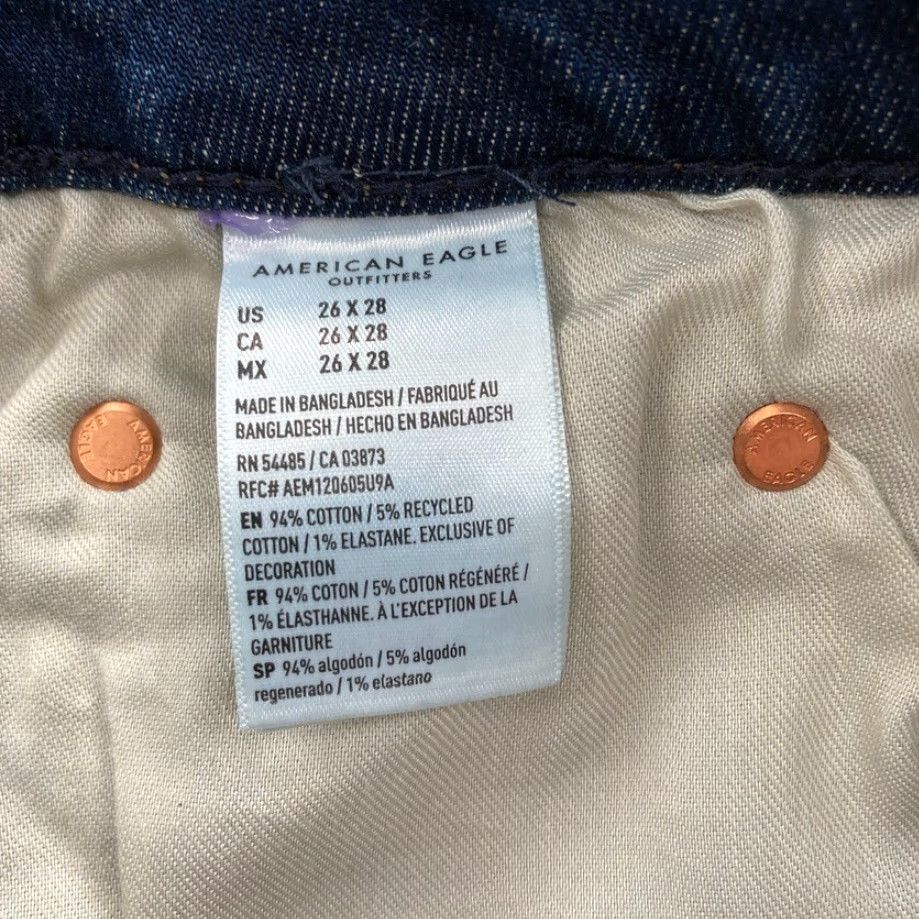 American Eagle Outfitters American Eagle Jeans Mens 26x28 Athletic Tapered Leg Dark Wash Blue Denim Pants Size US 26 / EU 42 - 6 Thumbnail
