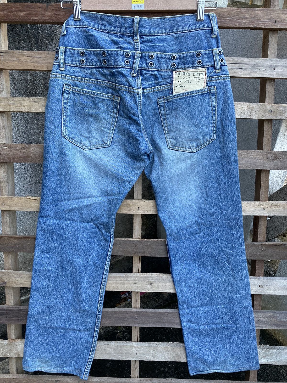 Japanese Brand Sick Crazy 🔥 Vintage Y2K Ant gauge Double Waisted Jeans Size US 33 - 10 Thumbnail