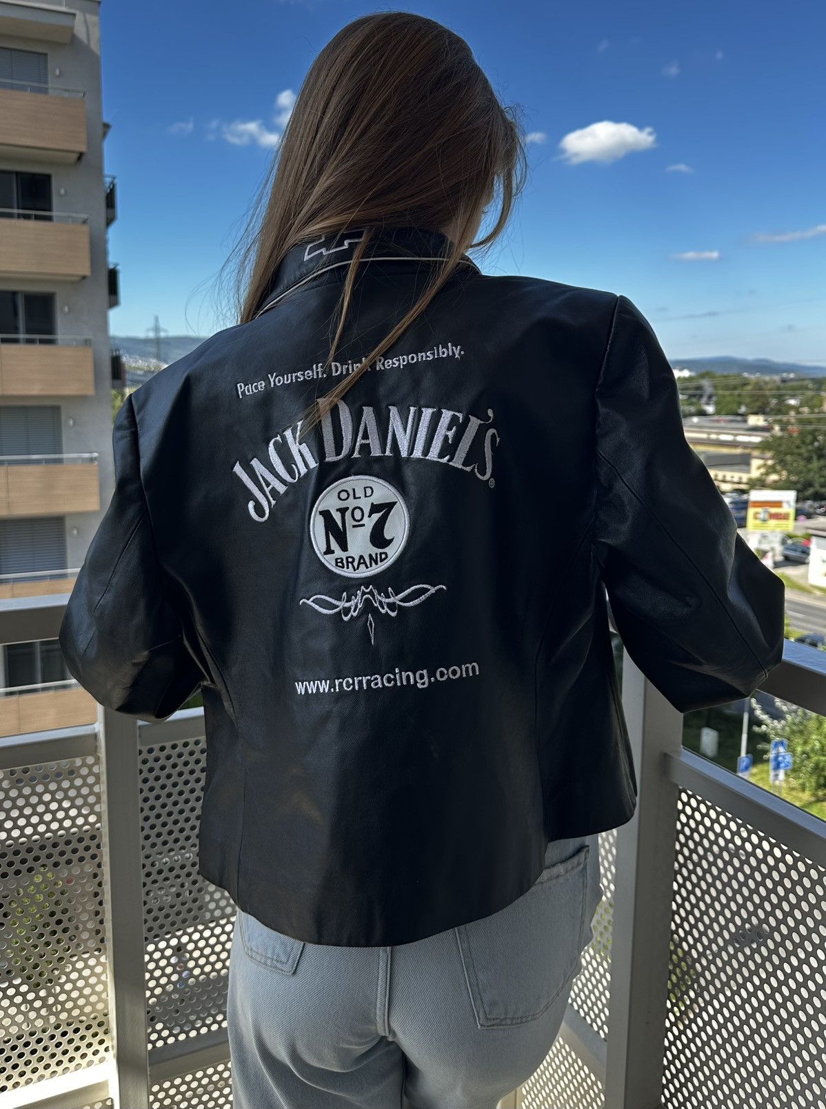 Other Leather Vintage 90s Jack Daniels Racing Jacket Size L / US 10 / IT 46 - 2 Thumbnail