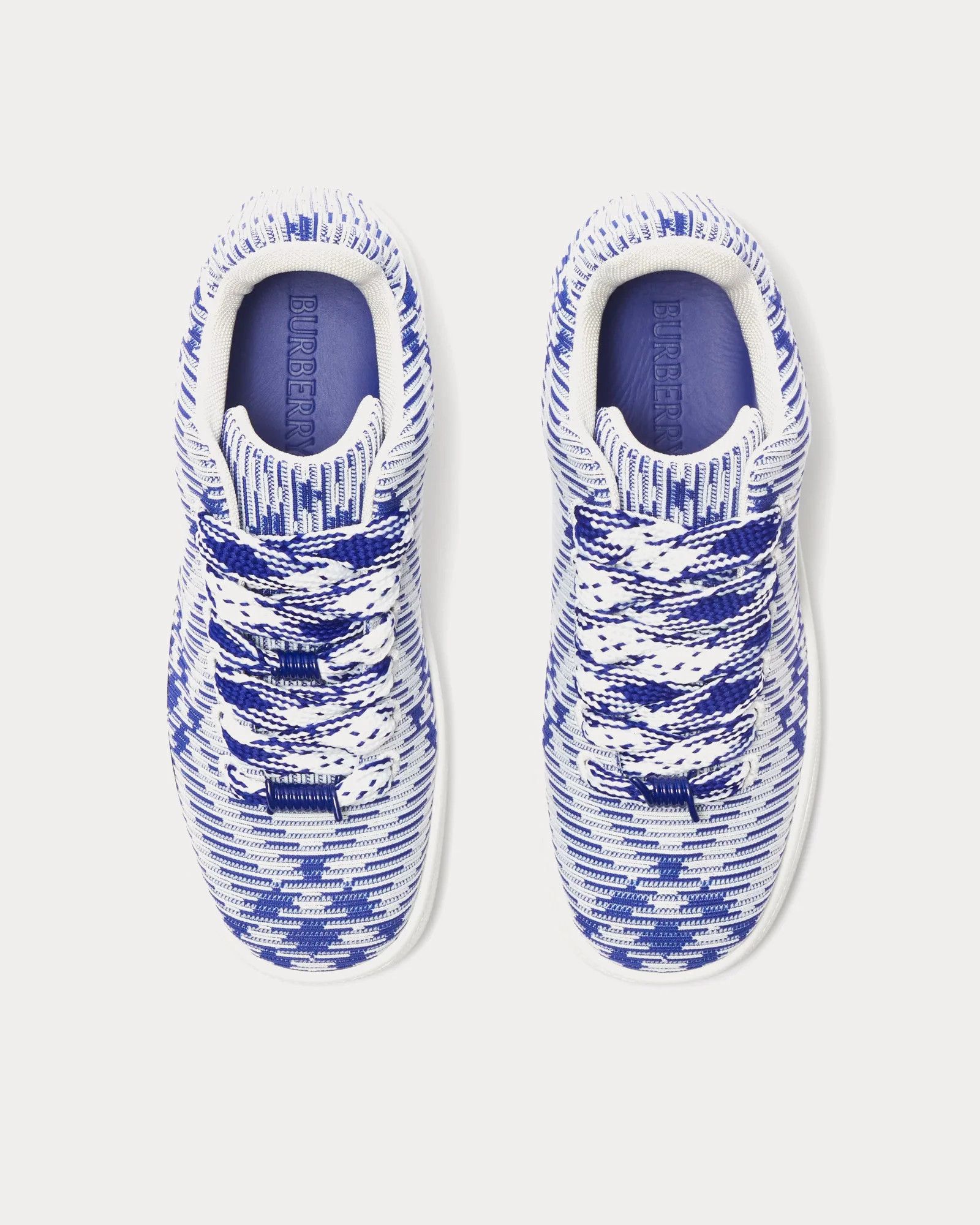 Burberry Burberry Check Knit Box Sneakers Blue Size US 12 / EU 45 - 2 Thumbnail