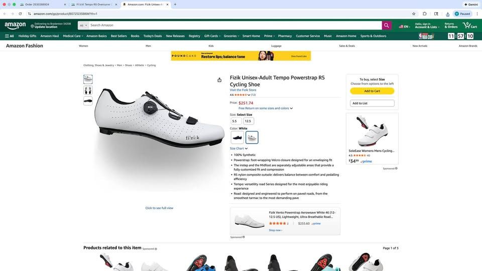 Other Fi'zi:K Tempo R5 Overcurve Cycling Shoe , 46.5 SIZE 12.5 Size US 12.5 / EU 45-46 - 2 Thumbnail