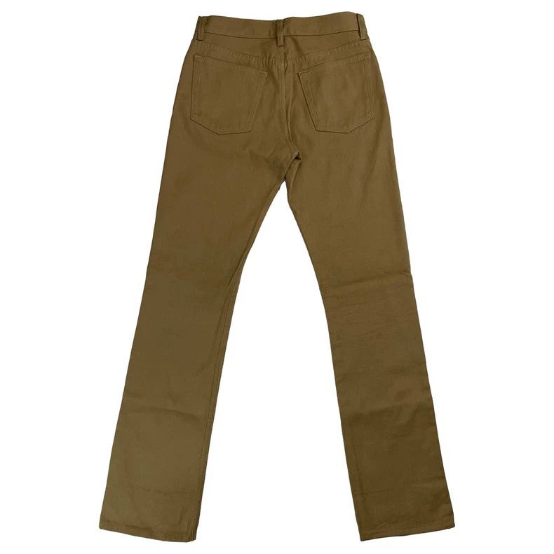 HELMUT LANG Silk blended boot cut khaki jeans