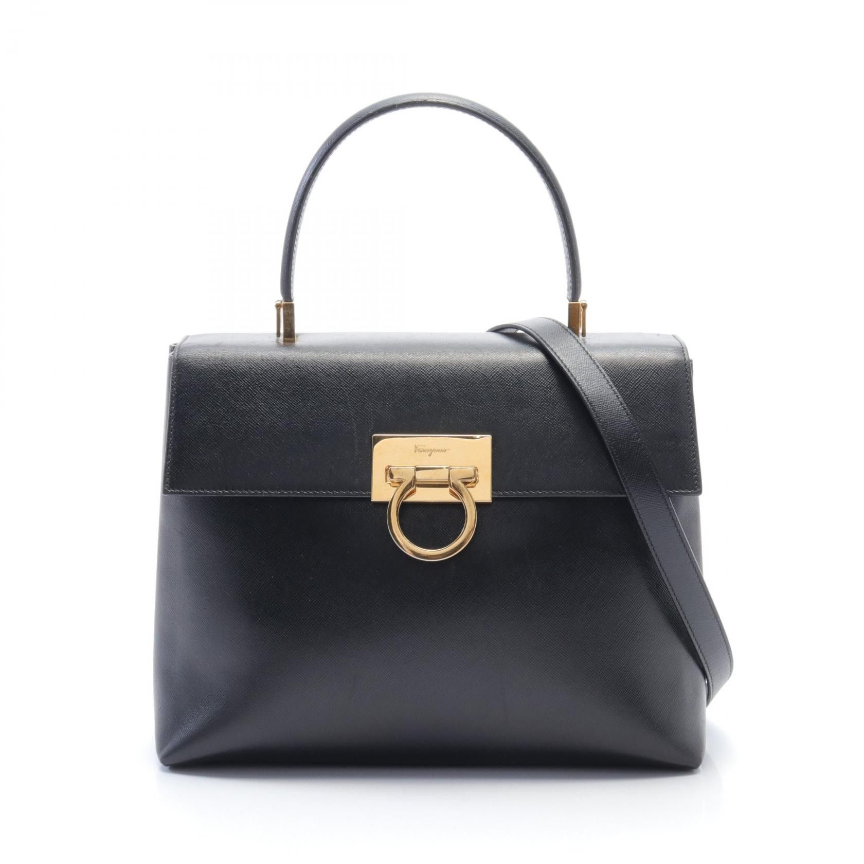 Salvatore Ferragamo Salvatore Ferragamo Gancini Top Handle Bag Leather Handbag 21 0290 in Very Good Condition Size ONE SIZE - 1 Thumbnail