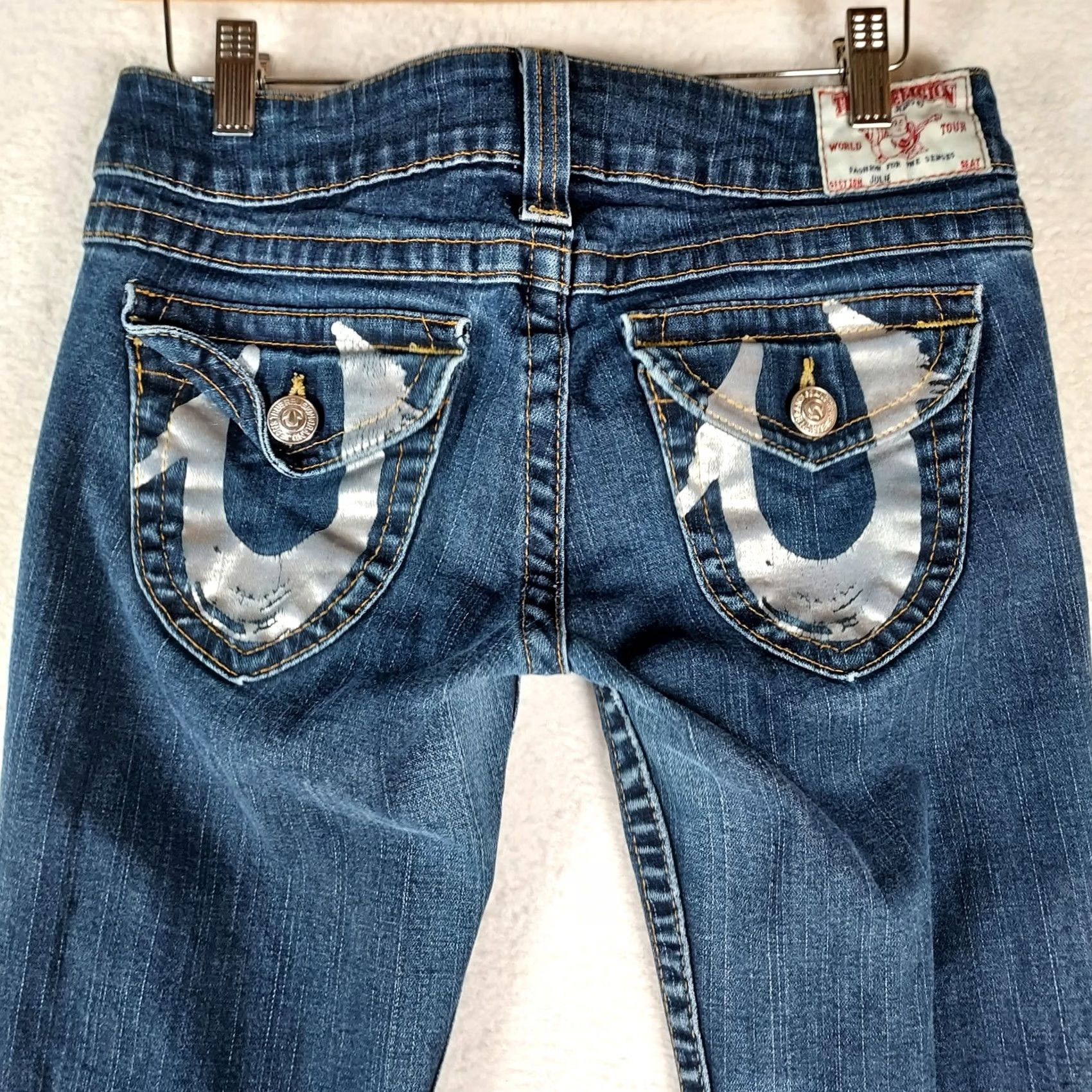 True Religion True Religion Women’s Jeans 28 Skinny Medium Wash Stretch Denim 5-Pocket Logo Low Rise Made in USA Size 28" / US 6 / IT 42 - 4 Thumbnail