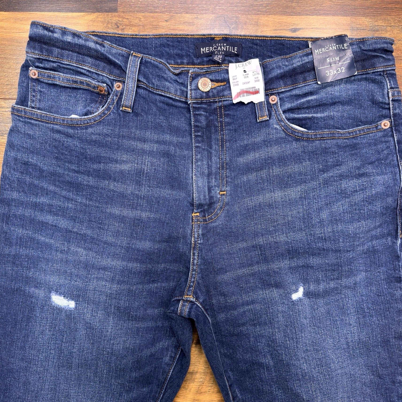 Vintage J Crew Mercantile Flex Jeans Mens 33x32 Slim Mid Rise Stretch Denim Blue 5-Pocket Zip Jeans Mens Slim Stretch Modern New Size US 33 - 2 Thumbnail