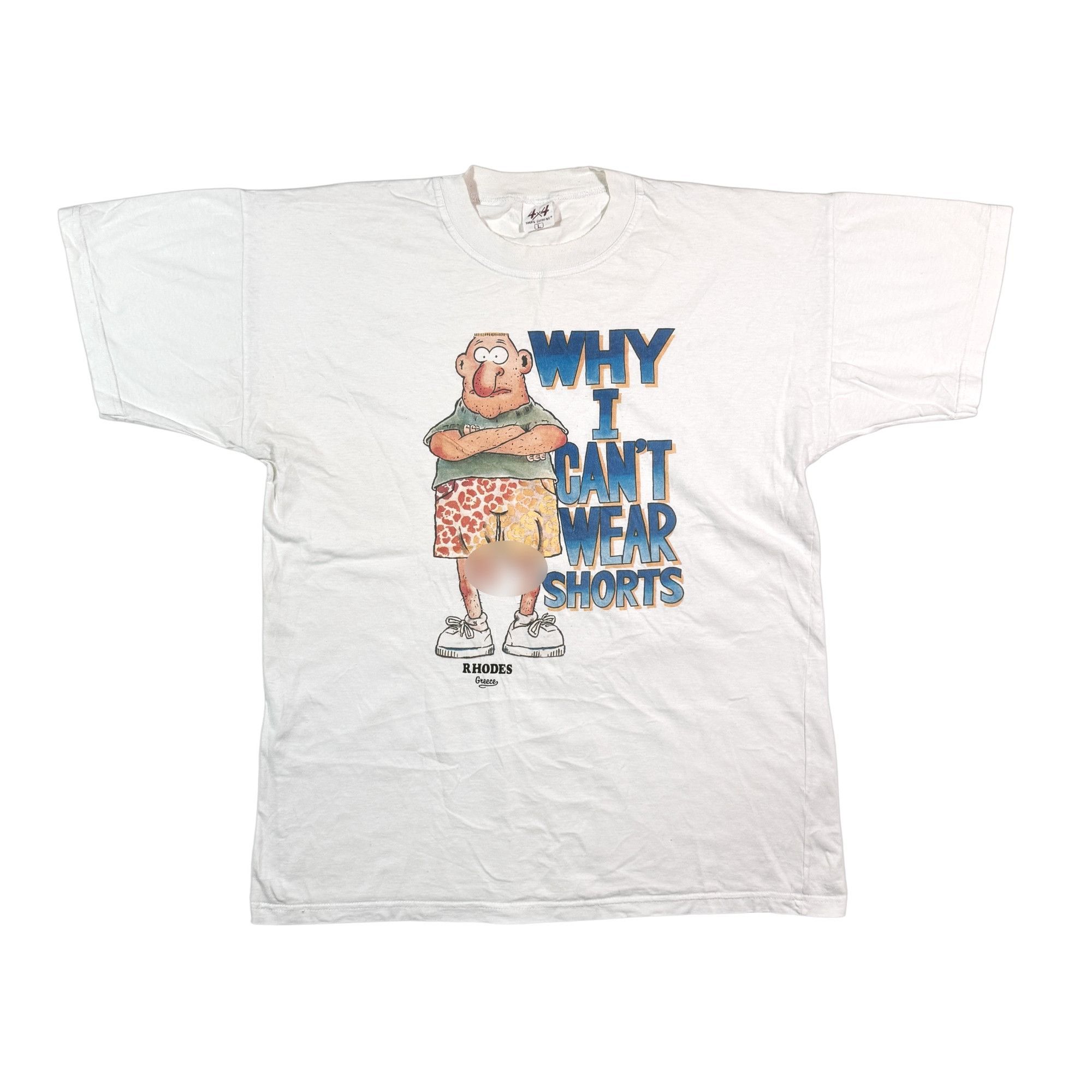 Vintage Why I Can't Wear Shorts T-shirt Retro Humor Slogan Quote Size US L / EU 52-54 / 3 - 1 Thumbnail