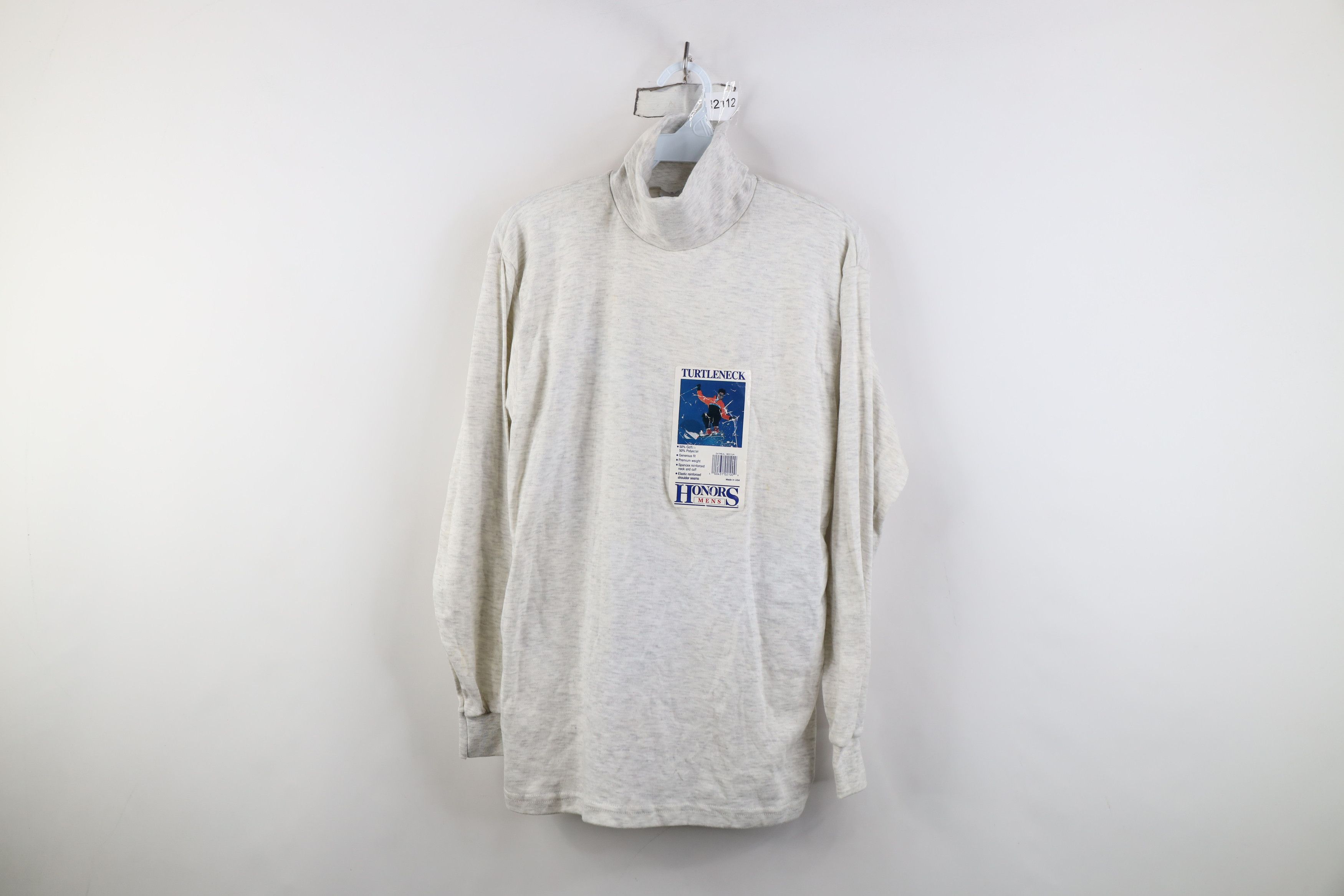 Vintage Deadstock Vintage 90s Streetwear Turtleneck T-Shirt Gray USA Size US M / EU 48-50 / 2 - 1 Thumbnail