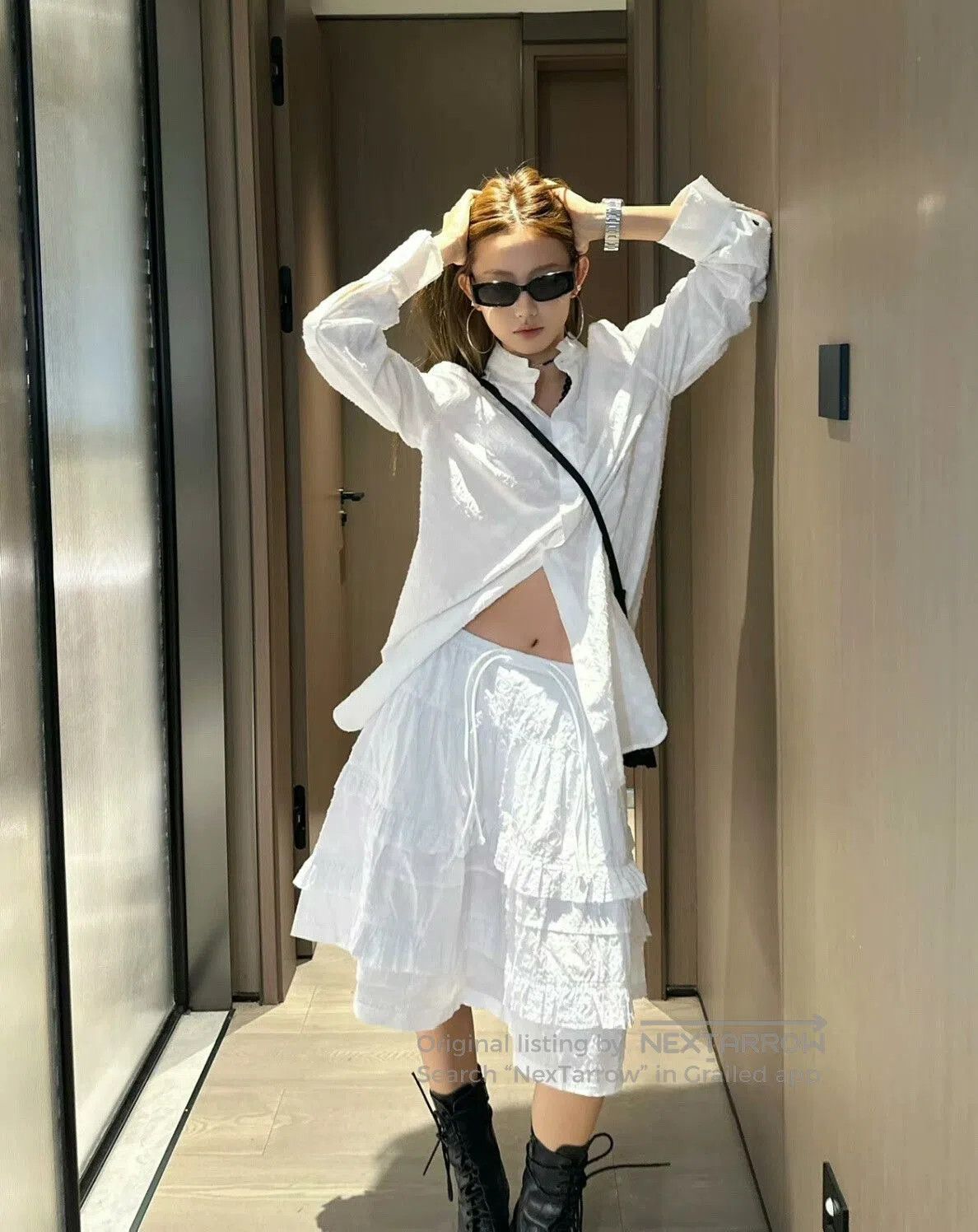 Louis Vuitton Louis Vuitton White Pleated Pattern Skirt. Size 33" - 6 Thumbnail