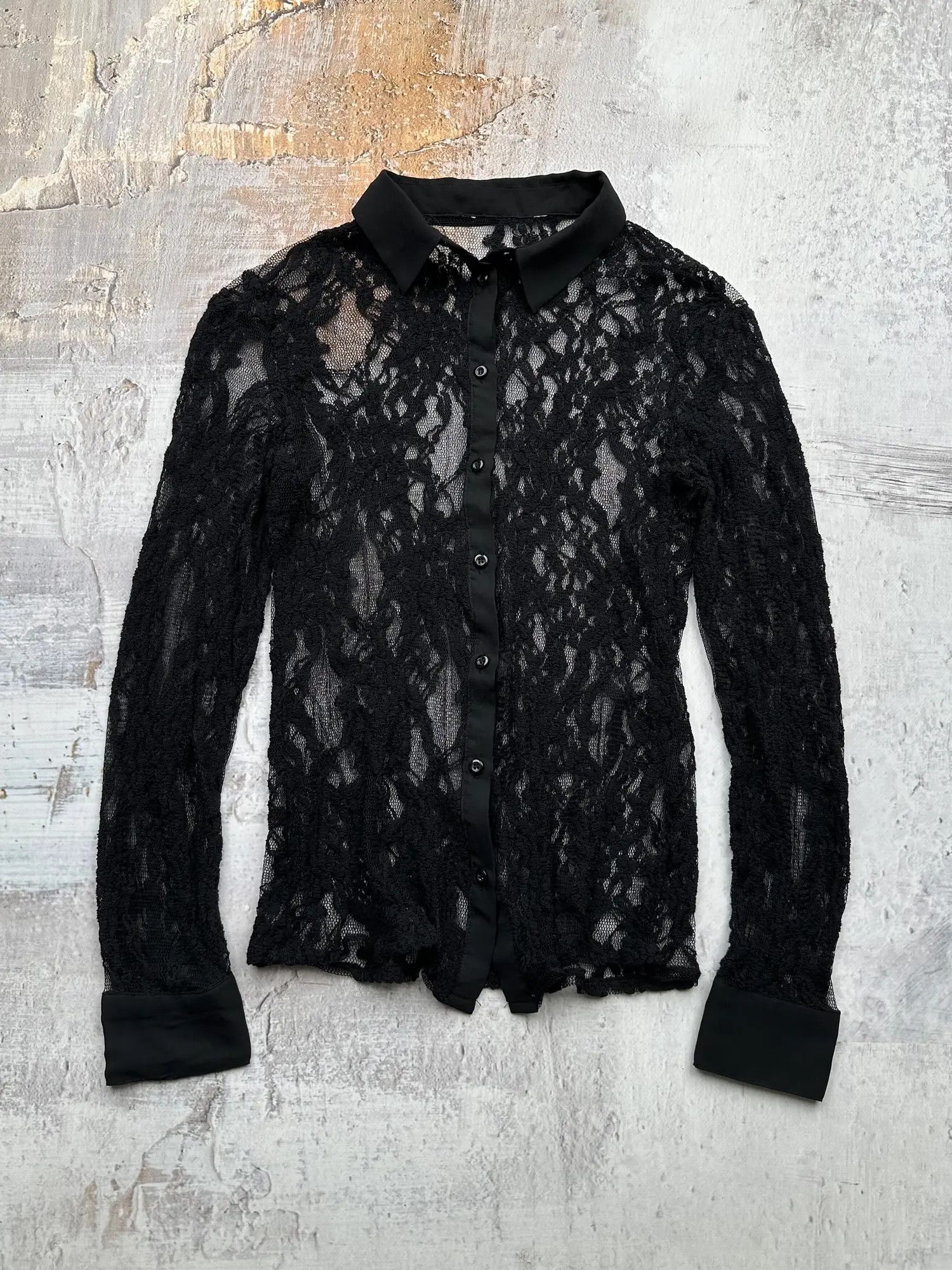 image of Avant Garde Vintage Amazing Lace Blouse in Black, Women's (Size XS)