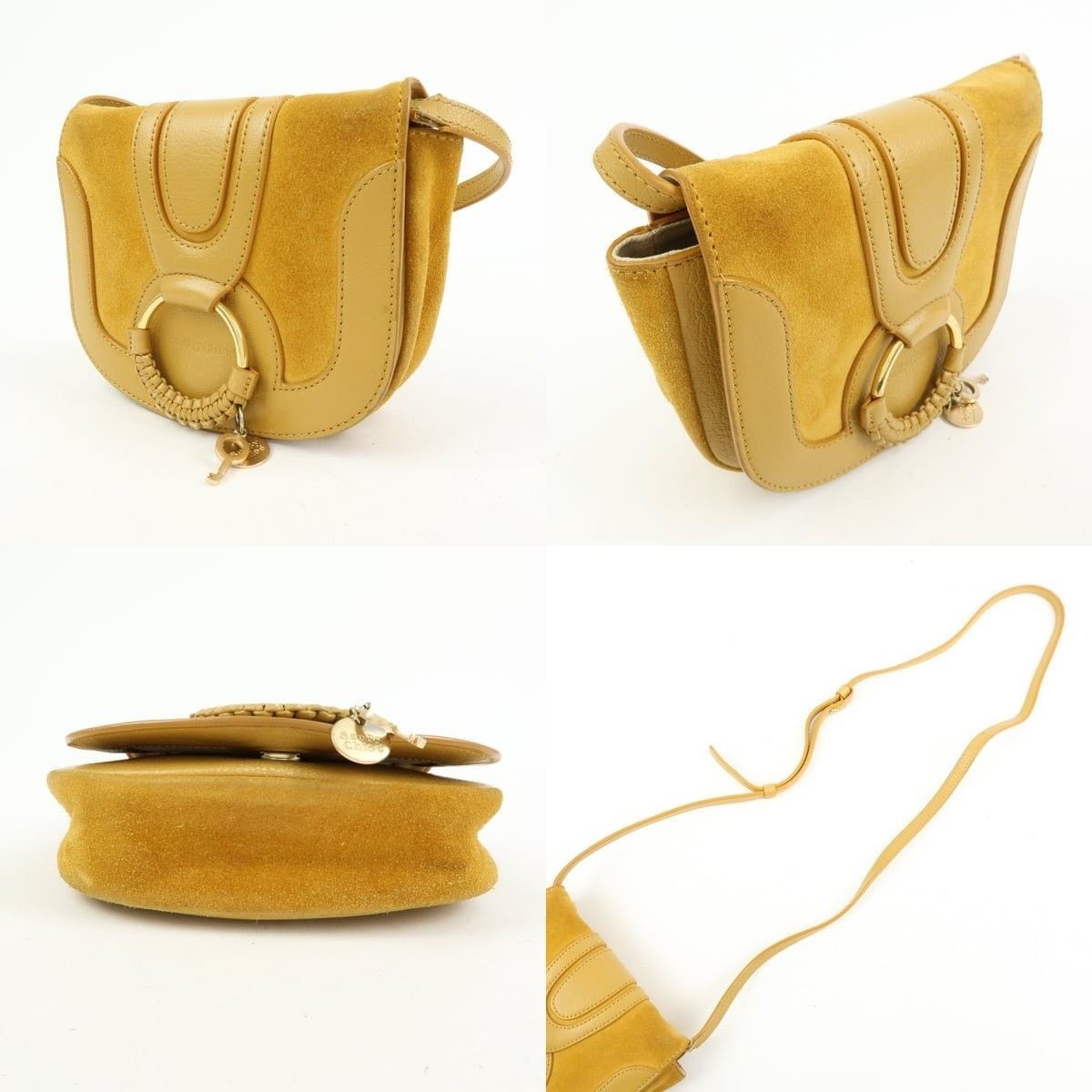 Chloe See by Chloe Joan Suede & Leather Crossbody Bag Yellow Size ONE SIZE - 3 Thumbnail