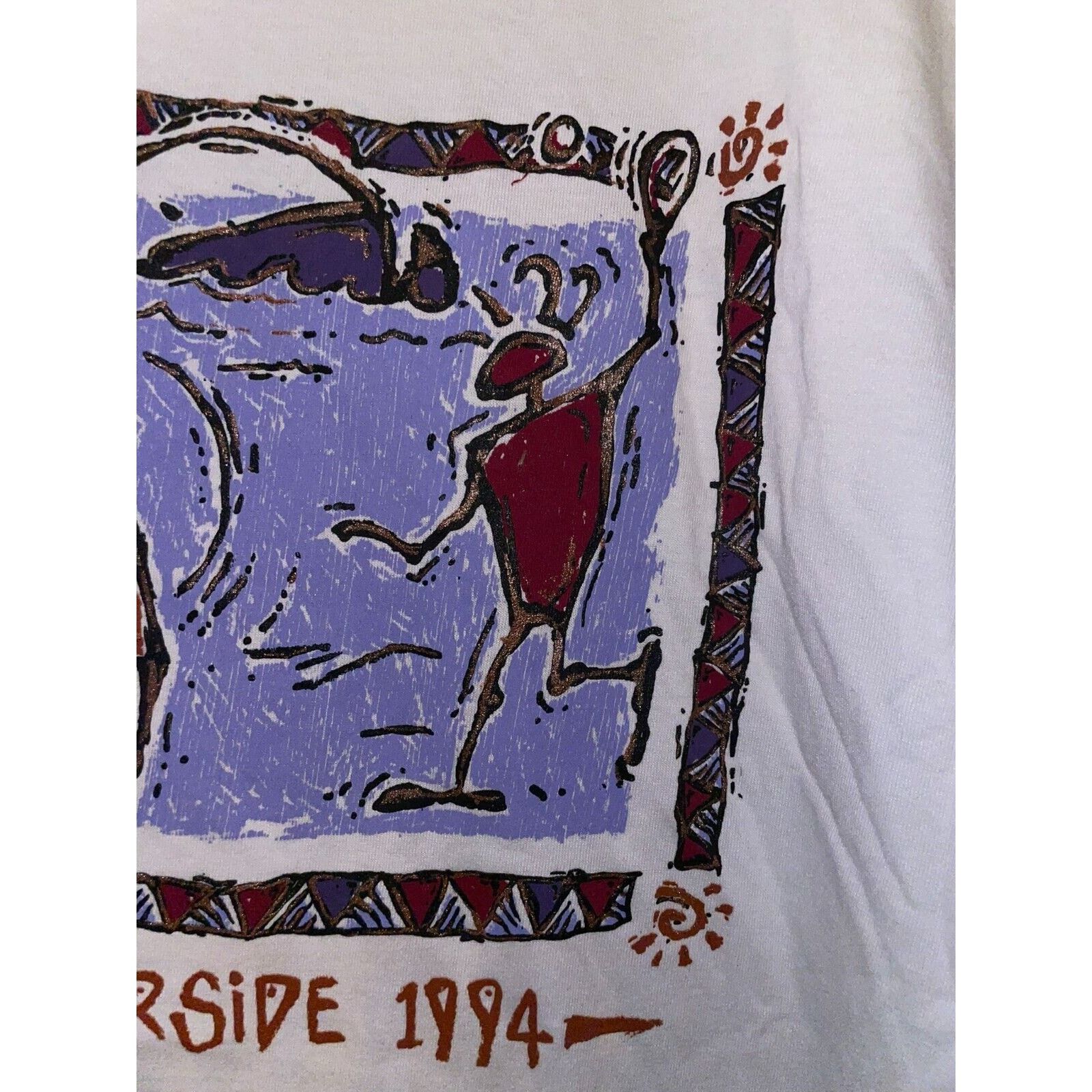 Jerzees Vintage Test Print Shirt Riverside Montana State White L Tee Size US L / EU 52-54 / 3 - 4 Thumbnail