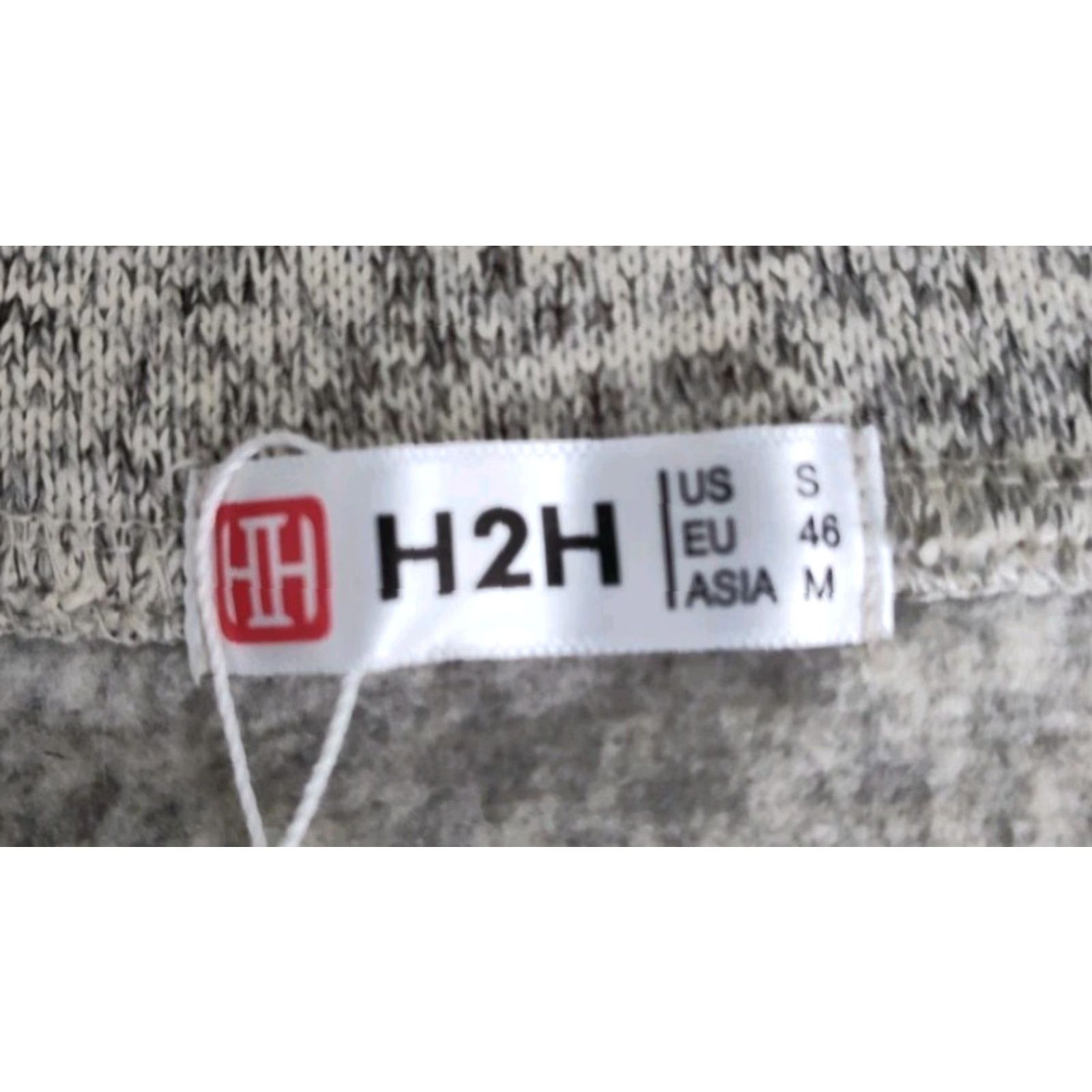 Vintage H 2H Mens S Cream Gray Marled Knit Pullover Sweater 1/4 Button Mock Neck NWT S Size US S / EU 44-46 / 1 - 4 Thumbnail