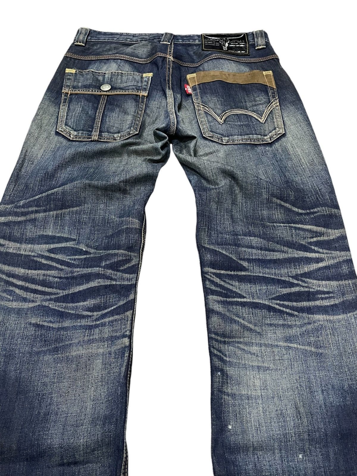 Edwin × Hysteric Glamour × Japanese Brand Edwin Bush Pocket Mud Wash Claw Mark Loose Denim Pants Size US 32 / EU 48 - 21 Thumbnail