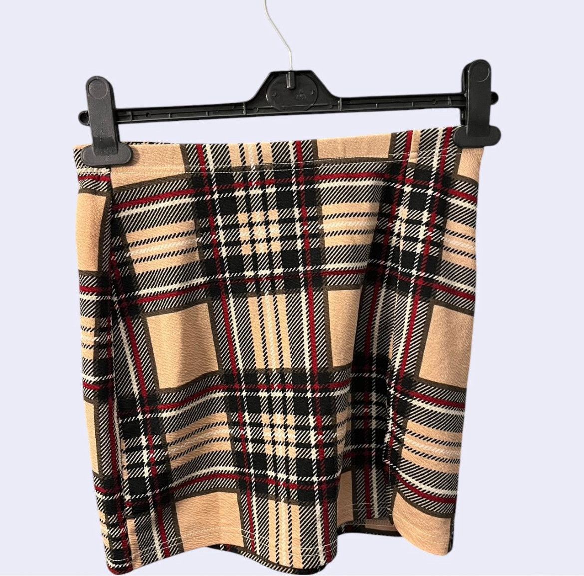 Shein × Vintage Tan & Black Plaid Skirt Size 30" / US 8 / IT 44 - 1 Thumbnail