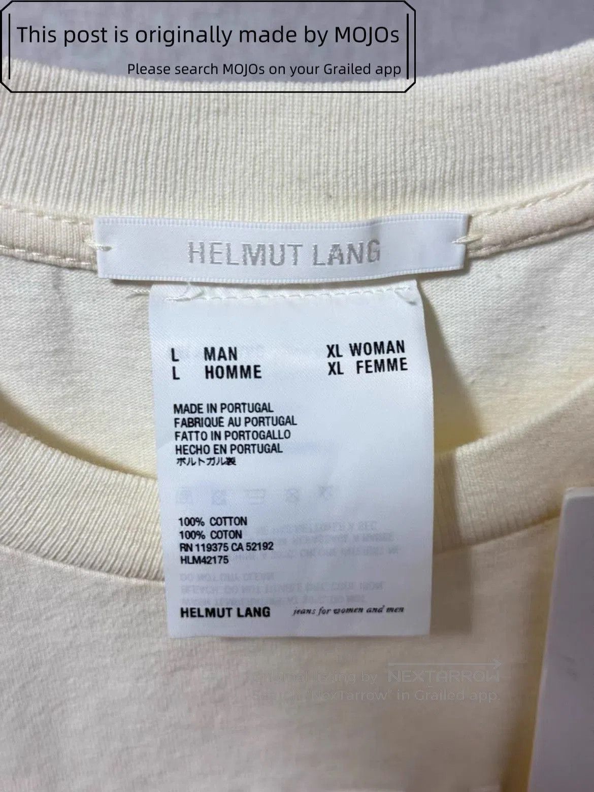 Helmut Lang Helmut Lang Logo Stitches Classic Tee. Size US L / EU 52-54 / 3 - 3 Thumbnail