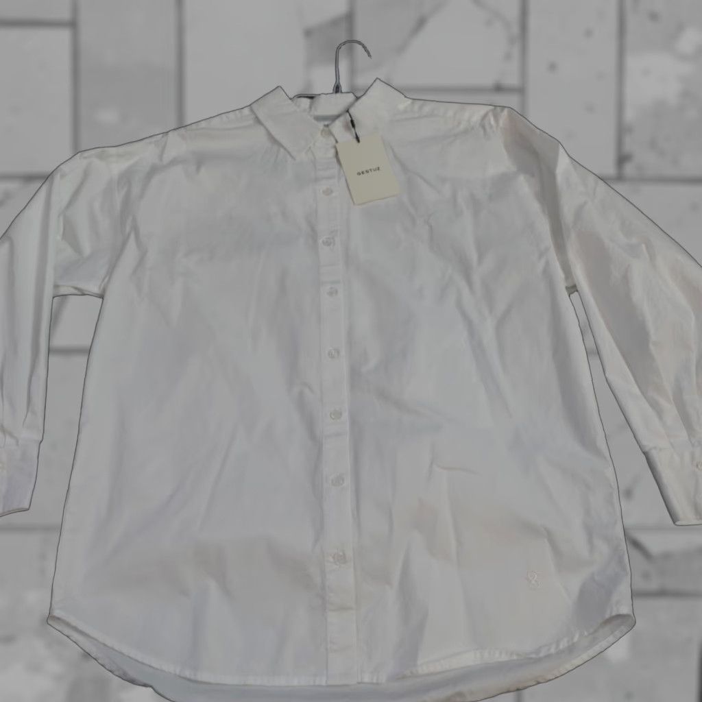 Gestuz Gestuz Womens Shirt S White Cotton Button-Up Casual Party/Cocktail 36/XS S Regular Womens Size S / US 4 / IT 40 - 1 Thumbnail