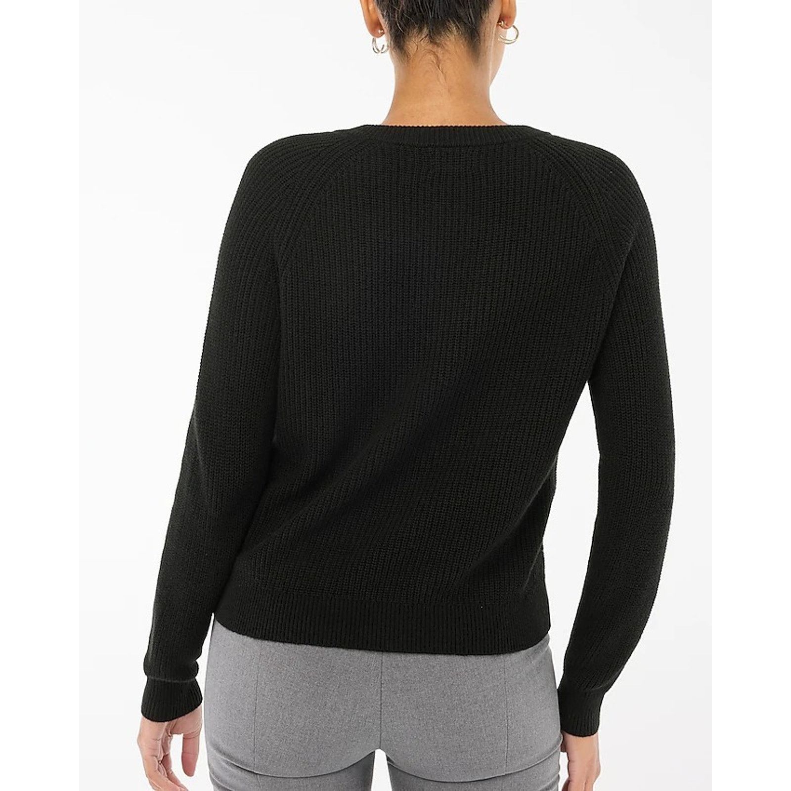 J.Crew J.CREW FACTORY Button Raglan Crewneck Sweater ~ Black ~ M Size M / US 6-8 / IT 42-44 - 4 Thumbnail