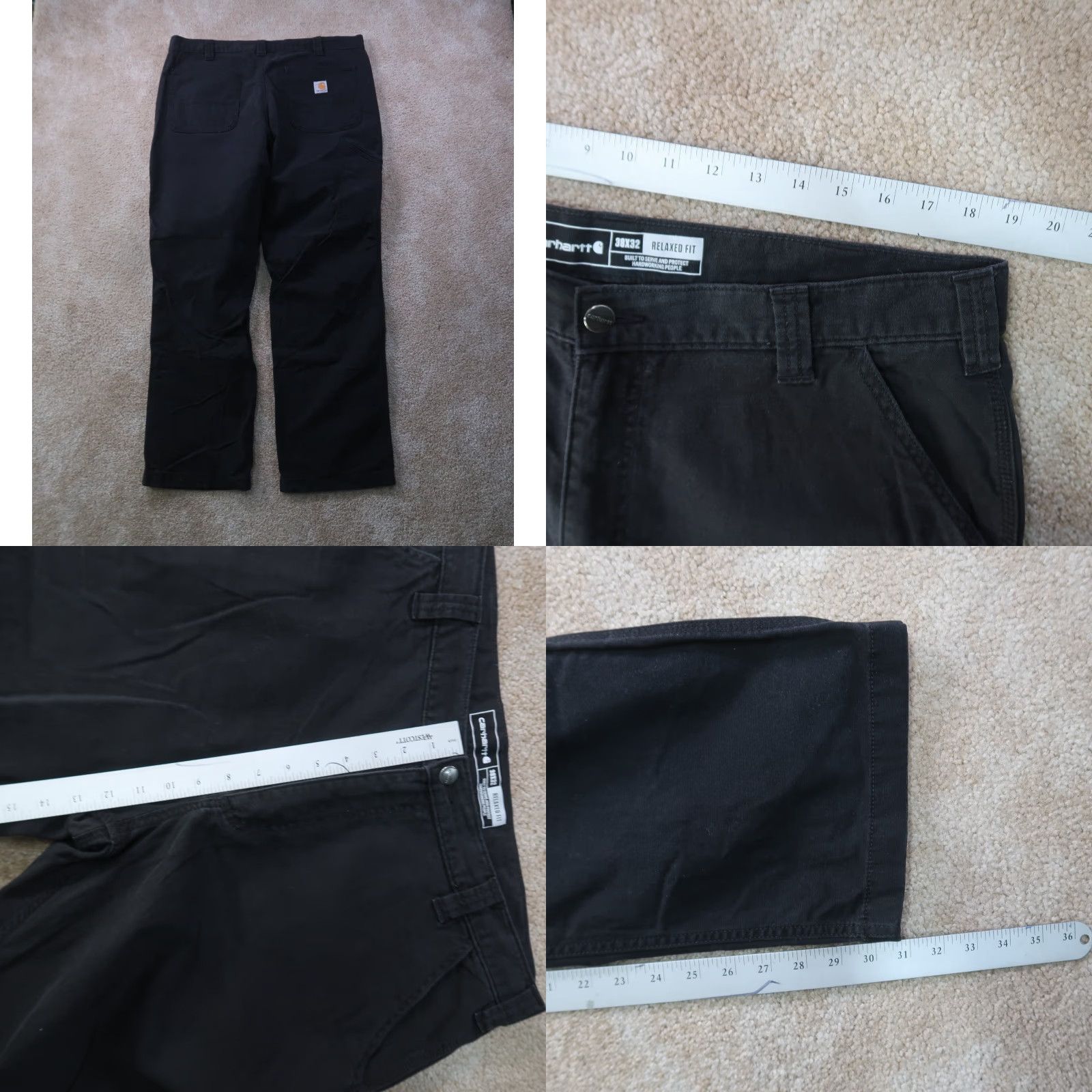 Carhartt VINTAGE Carhartt Relaxed Straight Pants Men 38x32 Black Canvas Workwear Rugged Flex Carpenter 90s Mens Size US 38 / EU 54 - 8 Thumbnail