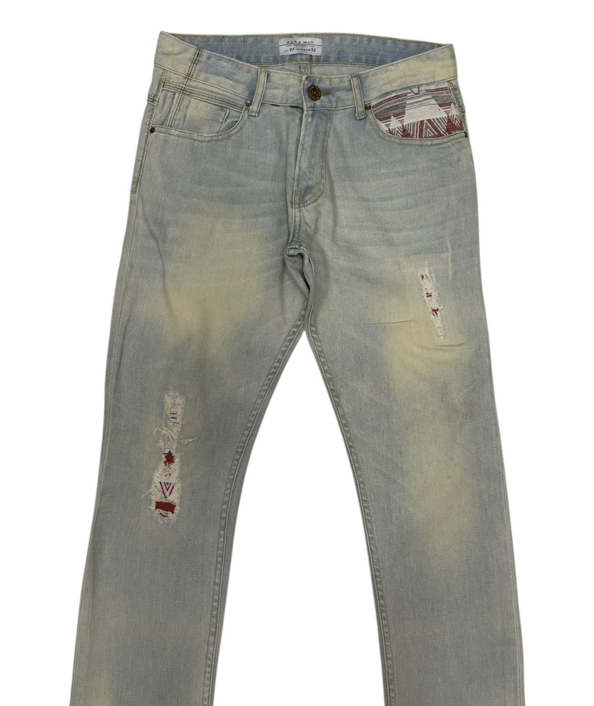 Kapital × Zara ZARA JEANS MUD WASH DISTRESSED DENIM Size US 30 / EU 46 - 2 Thumbnail