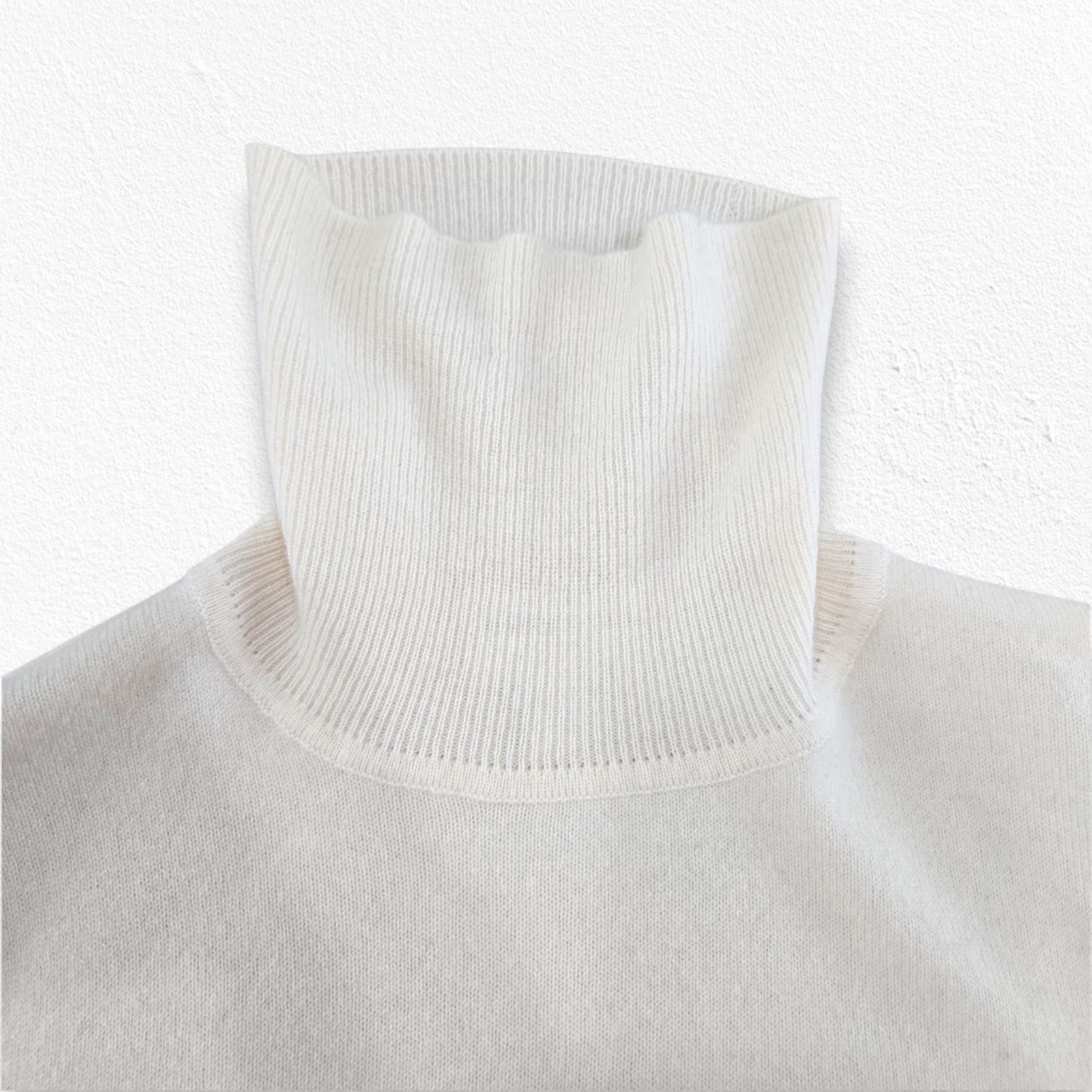 Vintage Y2K Ivory Cashmere Turtleneck Sweater Large Size L / US 10 / IT 46 - 12 Thumbnail