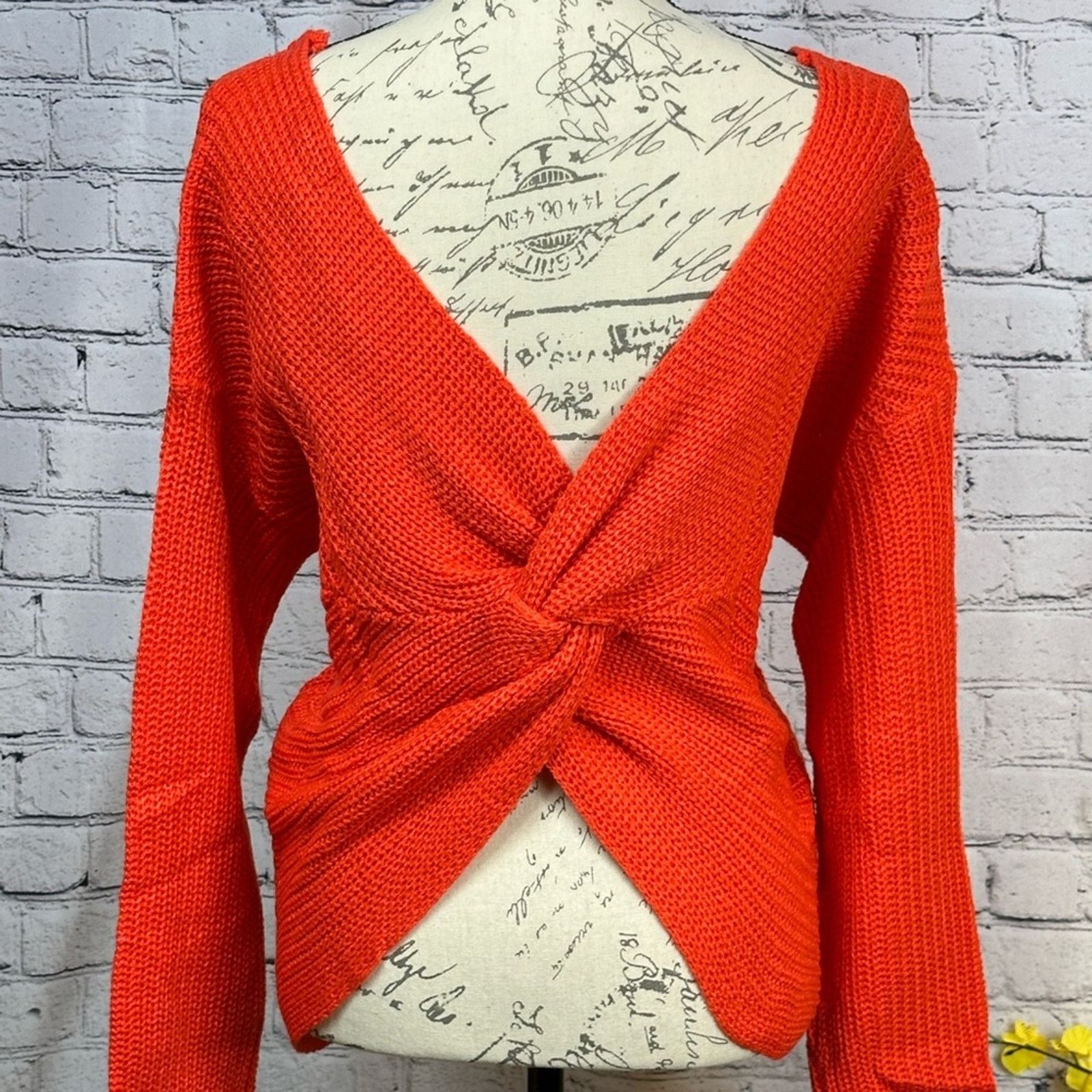 Other Reversible Twisted Knit Long Sleeve Fall Sweater Orange M Size M / US 6-8 / IT 42-44 - 9 Thumbnail