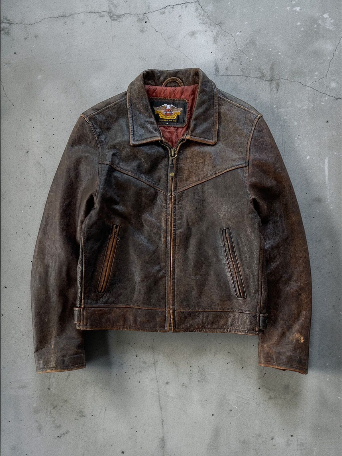 Harley Davidson 🔥Vintage 90's Harley Davidson Genuine Leather Moto Jacket Size US M / EU 48-50 / 2 - 1 Thumbnail
