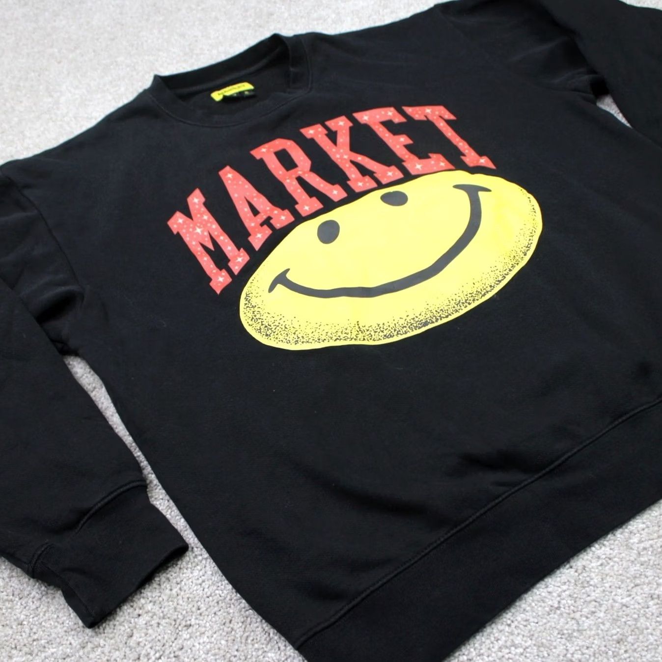 Market Market Sweatshirt Mens XL Black Crewneck Graphic Print Streetwear L/S Pullover Size US XL / EU 56 / 4 - 5 Thumbnail