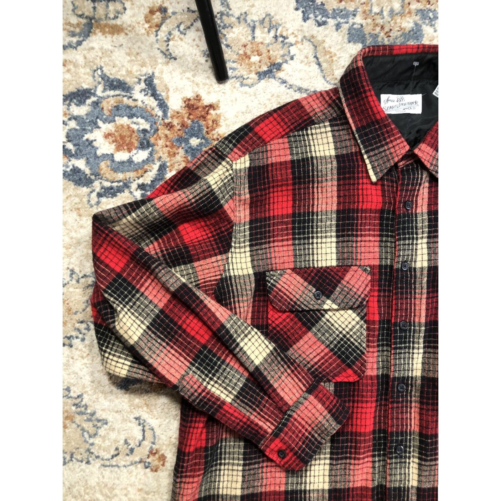 Sears VINTAGE Sears Roebuck & Co Shirt Mens XL Red Plaid Wool Lined Flannel Workwear Size US XL / EU 56 / 4 - 3 Thumbnail
