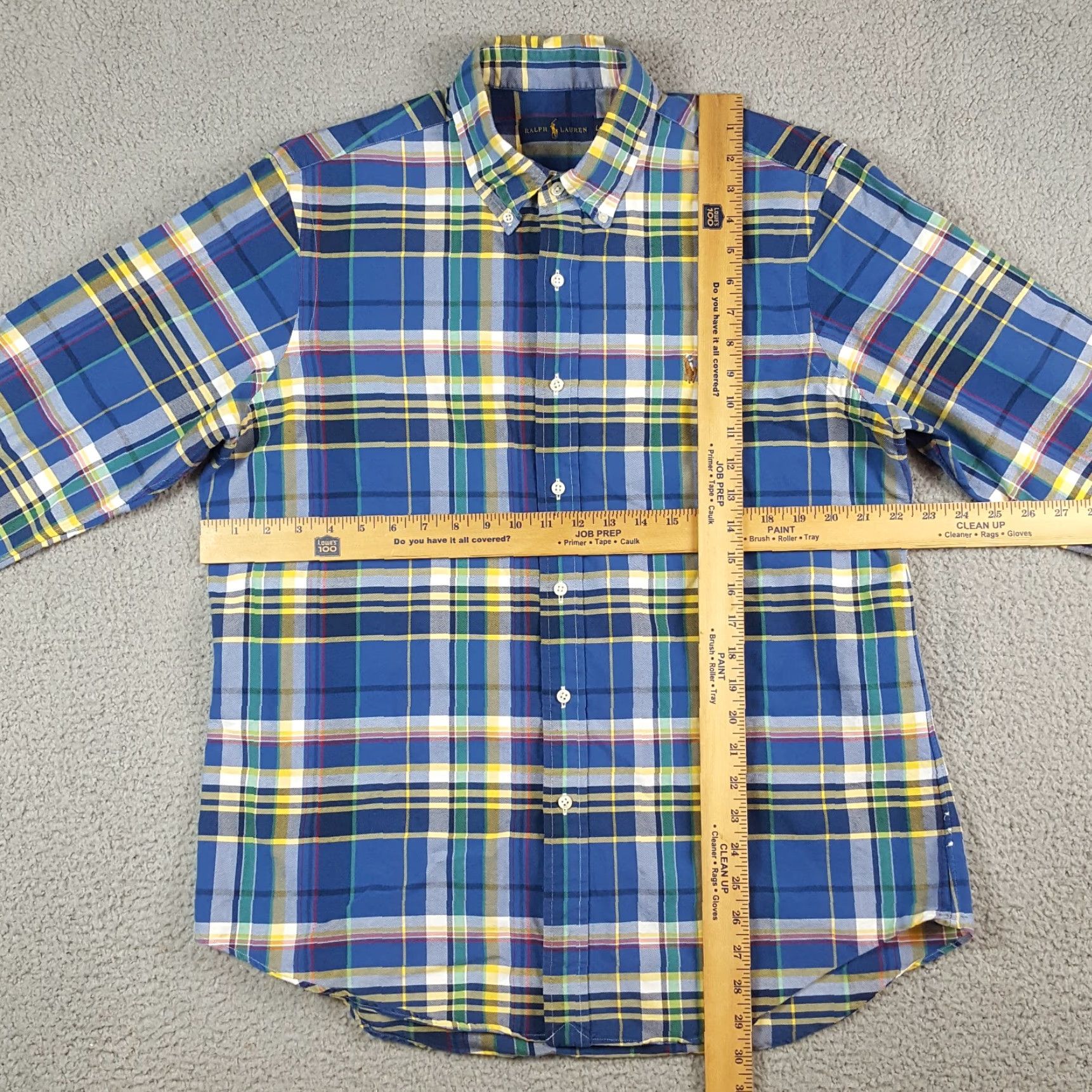 Ralph Lauren Ralph Lauren Button-Down Shirt Mens L Blue Plaid Preppy Pony Logo 90s Vintage Classic Casual Workwear Shirt Size 42R - 6 Thumbnail