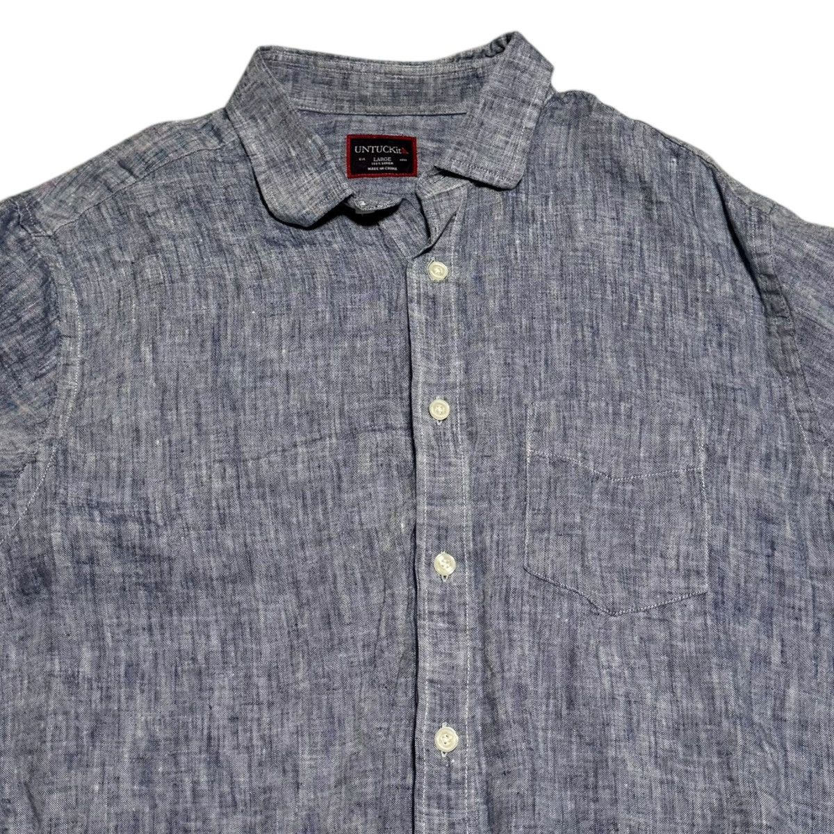 UNTUCKit UNTUCKit Blue Collared Button Up Short Sleeve Shirt Men's L Size US L / EU 52-54 / 3 - 2 Thumbnail