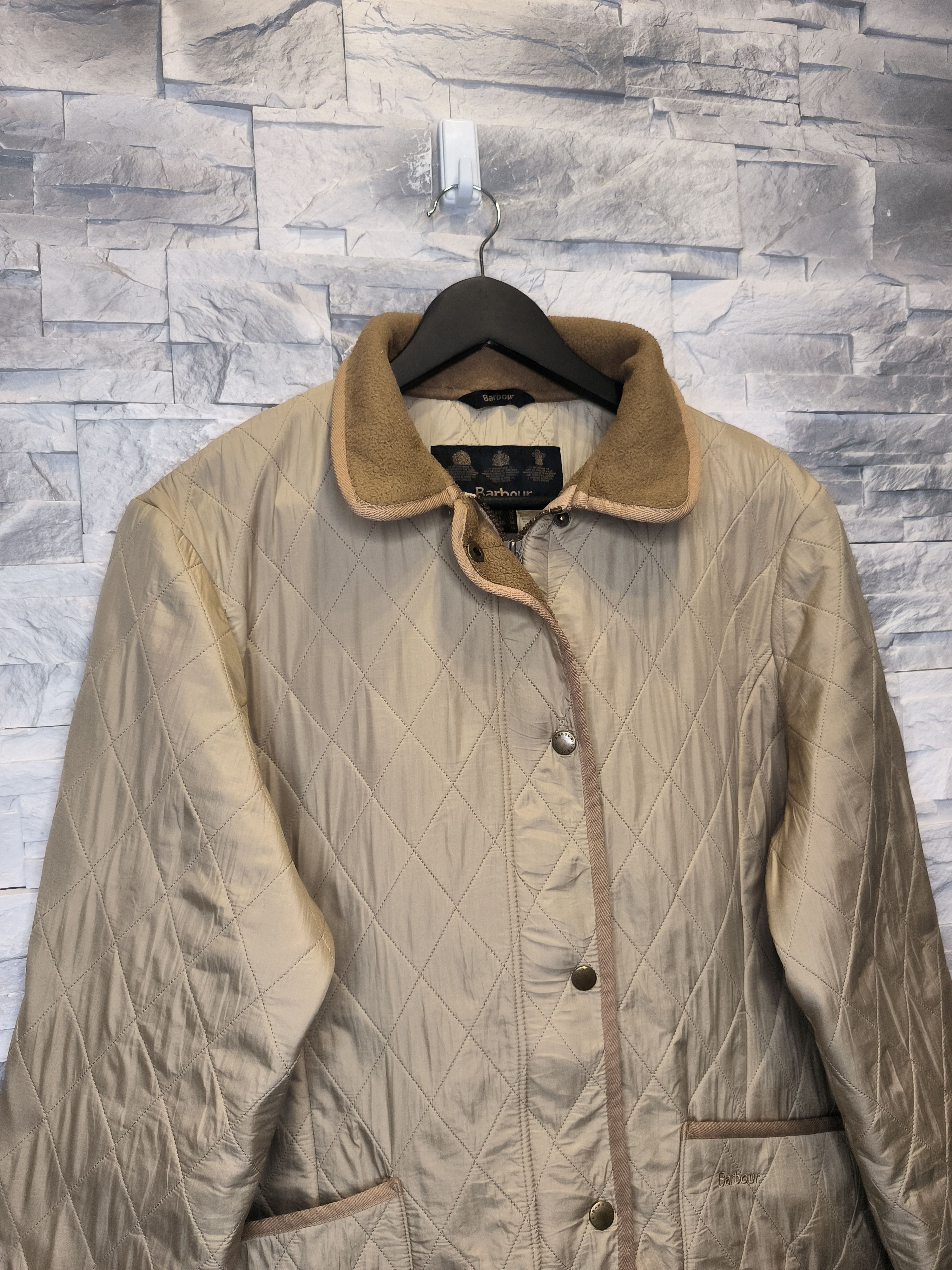 Barbour Barbour Jacket Logo Beige Vintage Polarquilt Size L / US 10 / IT 46 - 3 Thumbnail