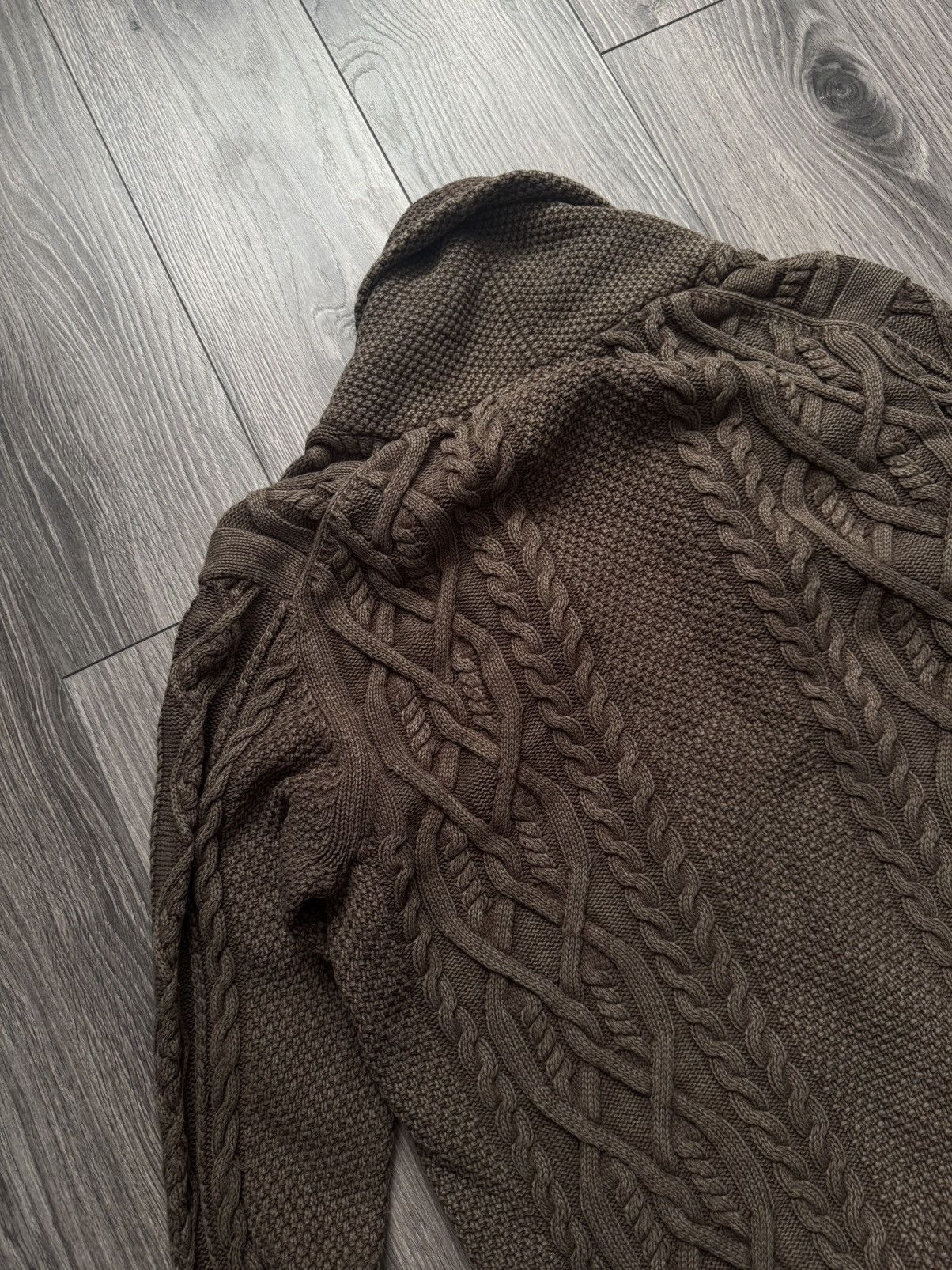 Hackett Hackett Washed Cable Shawl Sweater L Size US L / EU 52-54 / 3 - 12 Thumbnail