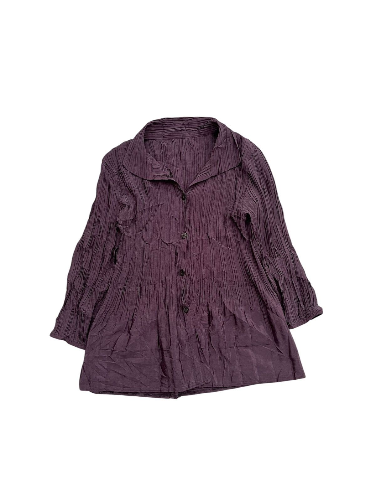Issey Miyake × Japanese Brand JAPANESE UKNOWN PLEATS BUTTON UPS DESIGN ISSEY Size M / US 6-8 / IT 42-44 - 1 Thumbnail