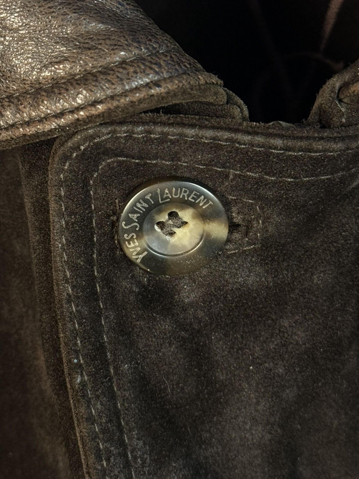 Yves Saint Laurent 90’s Suede YSL Leather Jacket Saint Laurent Leather Size US L / EU 52-54 / 3 - 3 Thumbnail