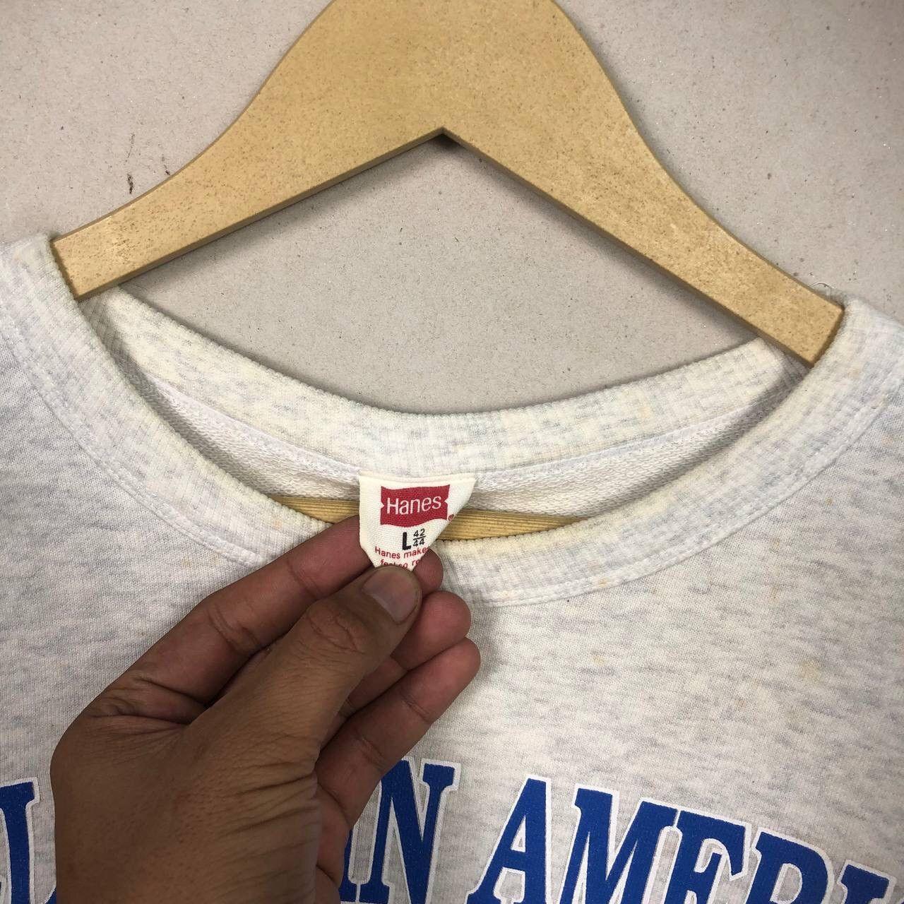 Hanes × Vintage Vintage 90s Hanes Feeling In American Sweatshirt Size US L / EU 52-54 / 3 - 7 Thumbnail