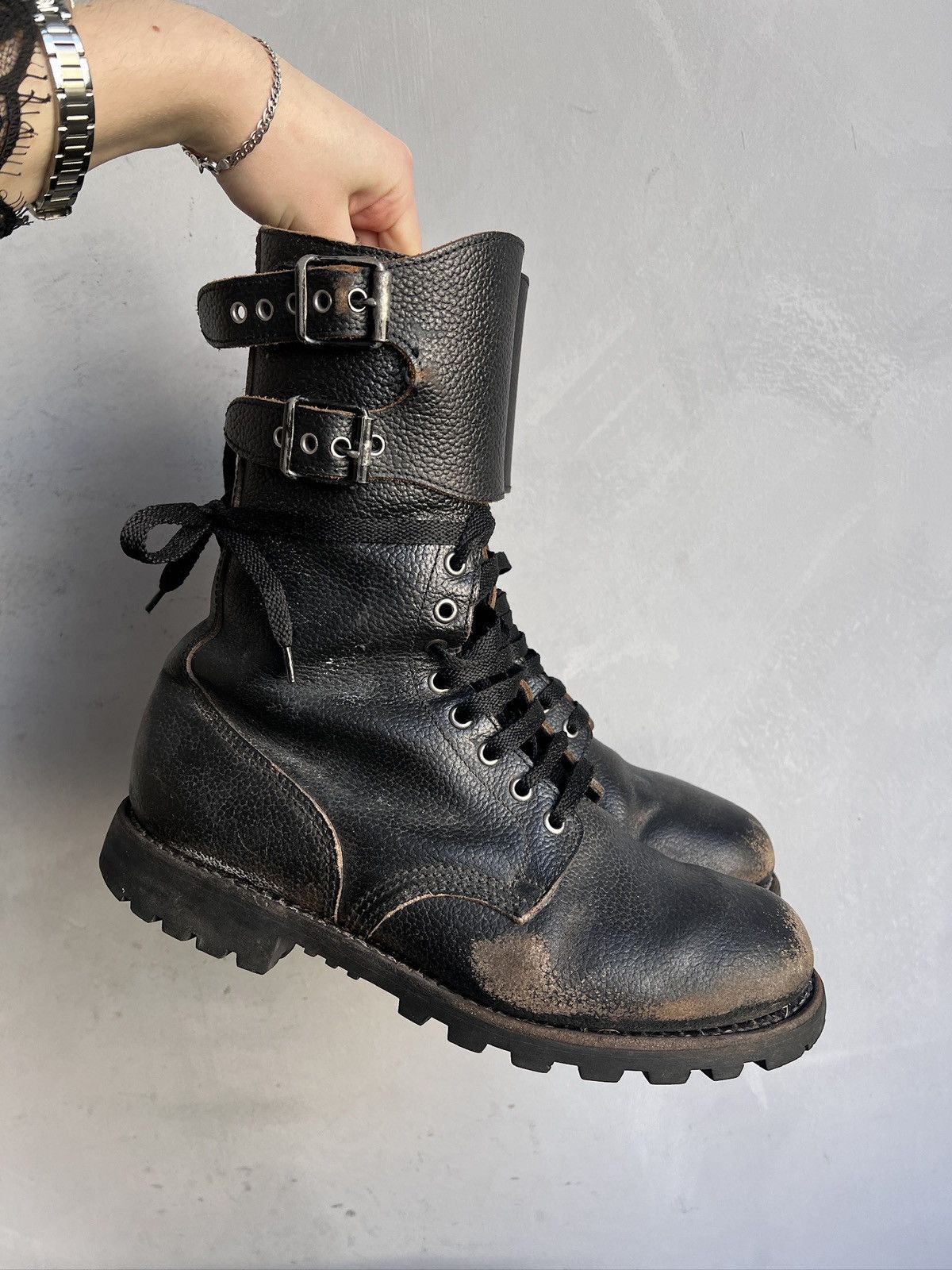 Undercover Military Combat Boots Leather Belted Hard Boot undercover Size US 11 / EU 44 - 3 Thumbnail