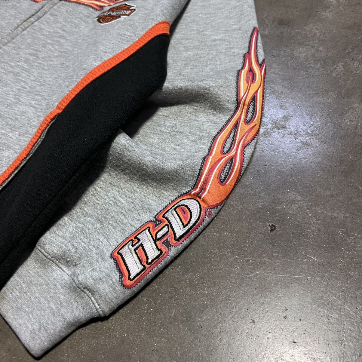 Harley Davidson Vintage Harley Davidson Flame Sleeve Zip Up Hoodie Y2K Biker Size US S / EU 44-46 / 1 - 3 Thumbnail