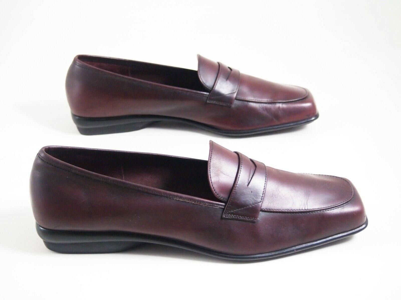 Salvatore Ferragamo Ferragamo Loafers Burgundy Leather Square Toe EU 41.5 US 11 Size US 11 / IT 41 - 4 Thumbnail