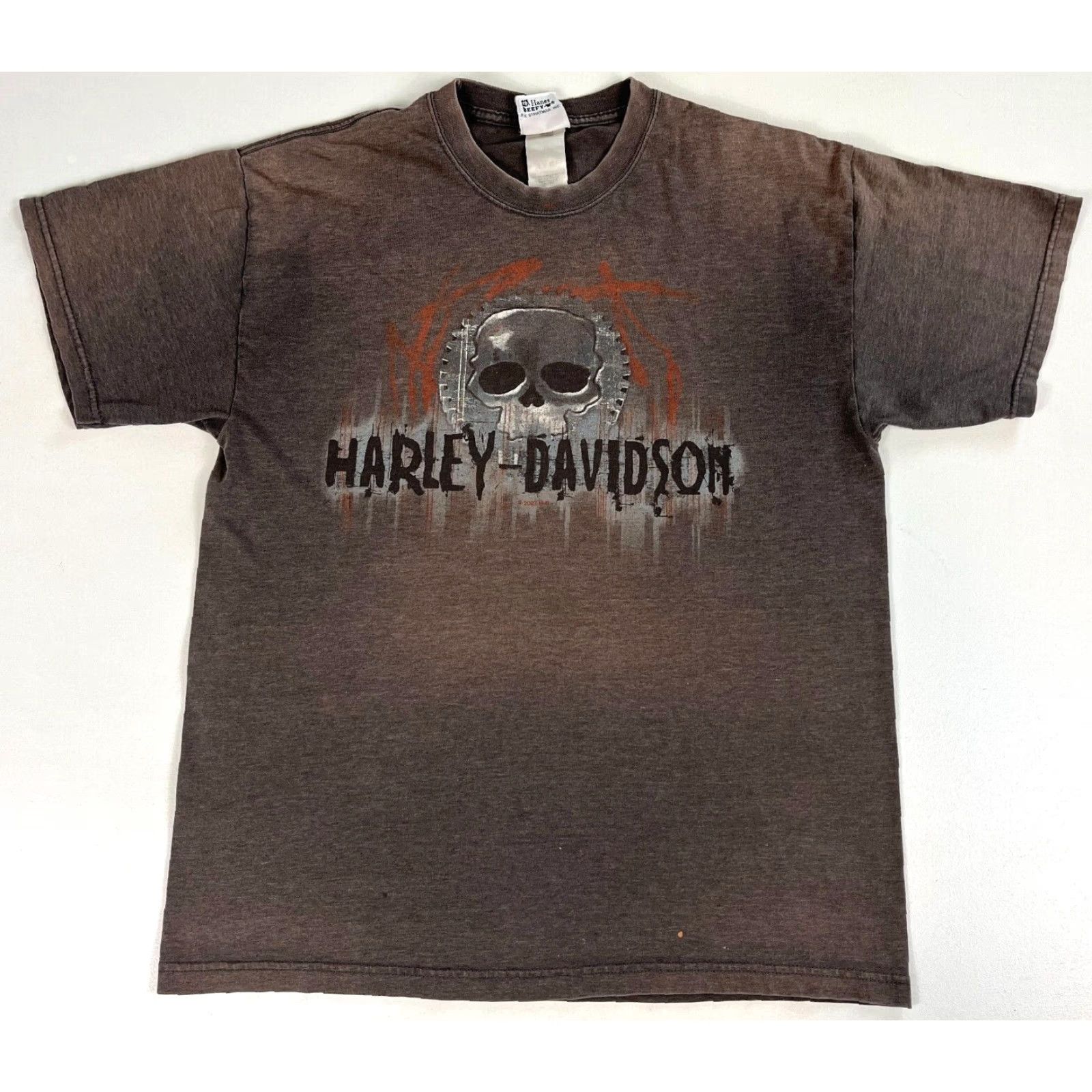Harley Davidson VINTAGE Harley-Davidson T-Shirt Mens Large Brown 2007 Woodstock IL Made in USA Motorcycle Vintage Solid Size US L / EU 52-54 / 3 - 2 Thumbnail