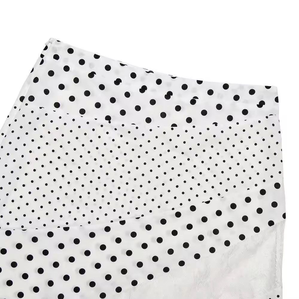 Other Vintage Patchwork Style Polka Dot Lace Skirt Size 28" / US 6 / IT 42 - 7 Thumbnail