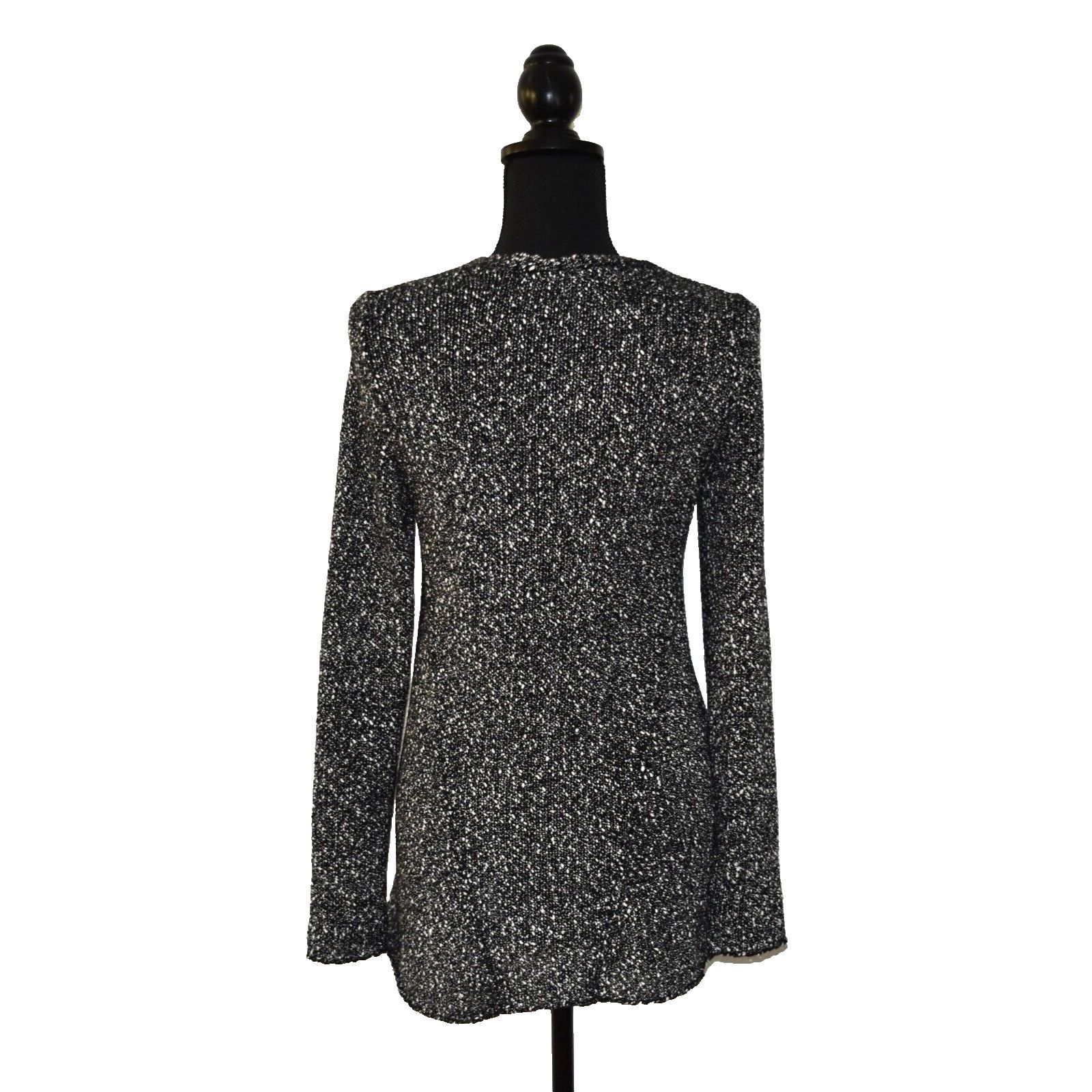 Eileen Fisher EILEEN FISHER Black White Cotton Knit Petite Jacket Sz PS Size S / US 4 / IT 40 - 3 Thumbnail