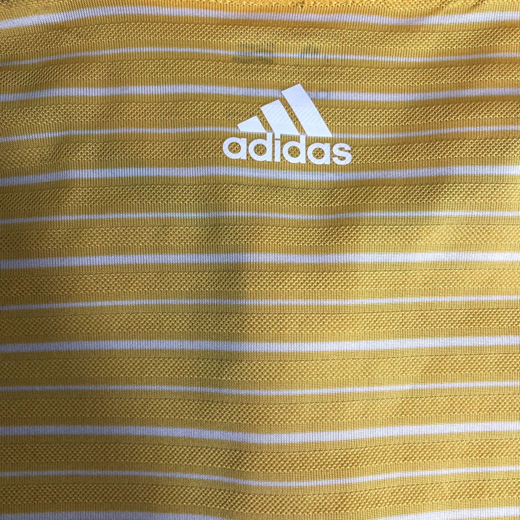 Adidas Adidas Climalite Polo Shirt Yellow White Striped Short Sleeve XL Mens Regular Shirt Golf Size XL Size US XL / EU 56 / 4 - 4 Thumbnail