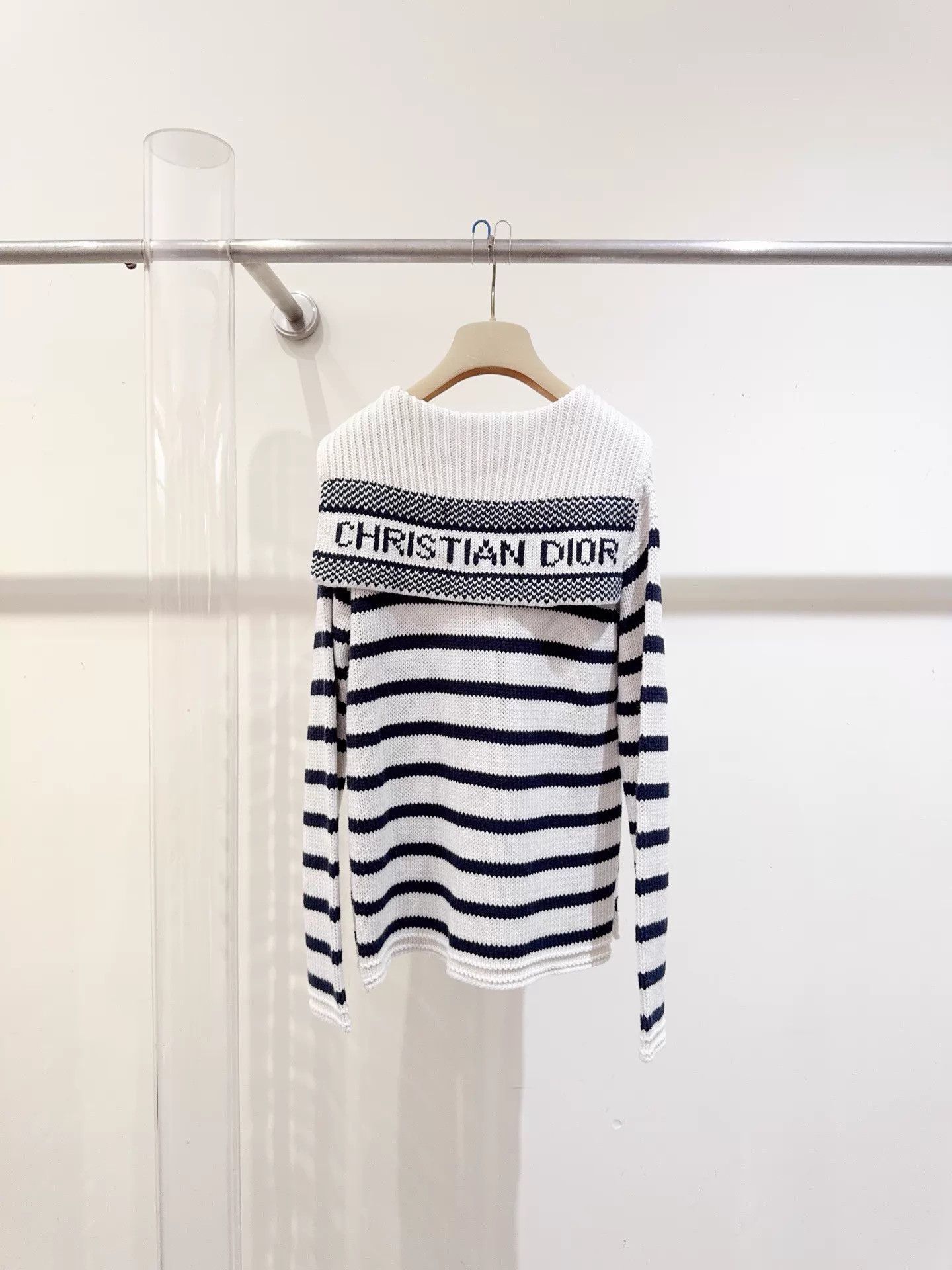 Dior Dior Navy Collar Sweater F38 98% New Size S / US 4 / IT 40 - 4 Thumbnail