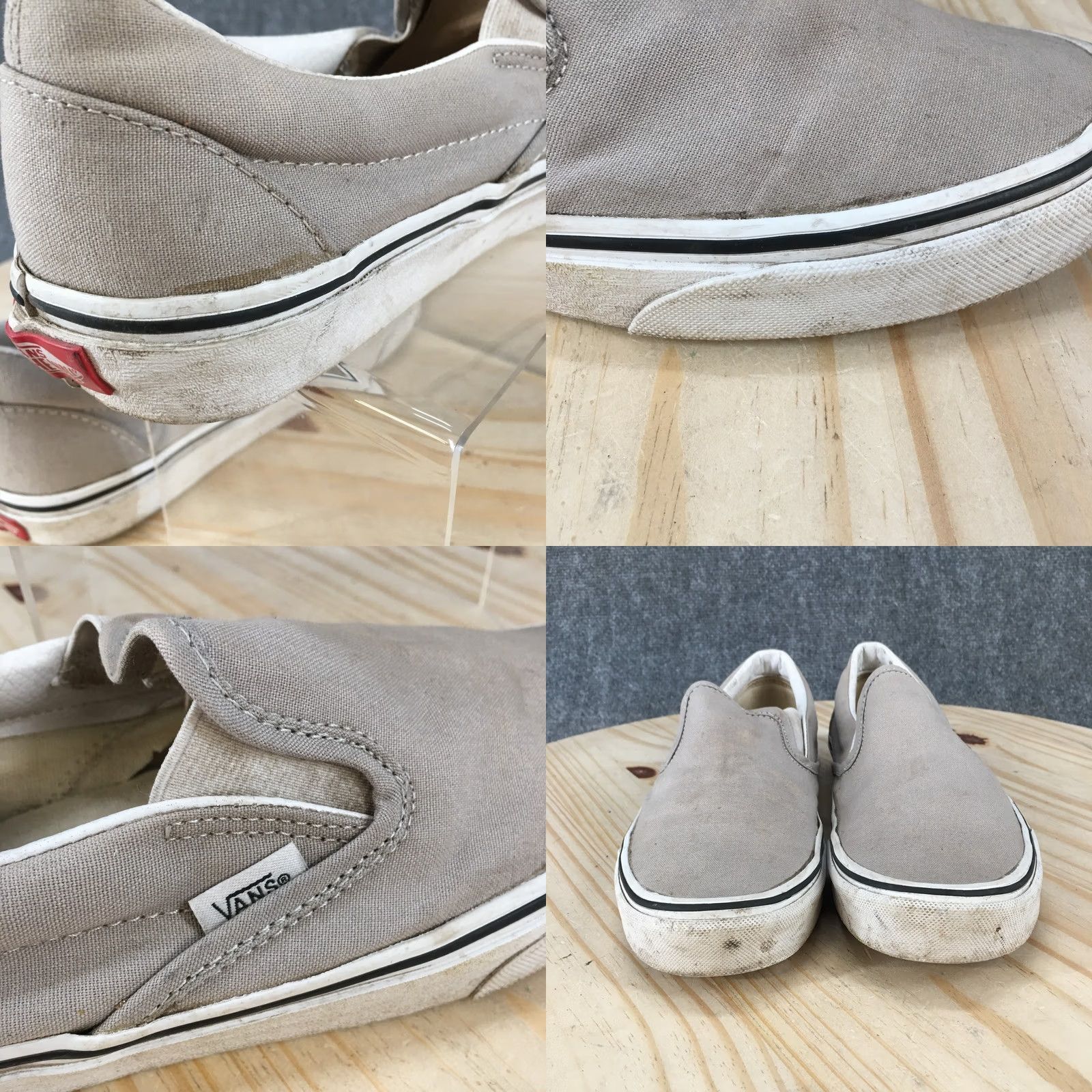 Vans VANS Classic Slip-On Men’s 9 Women’s 10.5 Gray Canvas Sneakers Shirt Shoes Flat Slip-On Casual Size L / US 10 / IT 46 - 8 Thumbnail