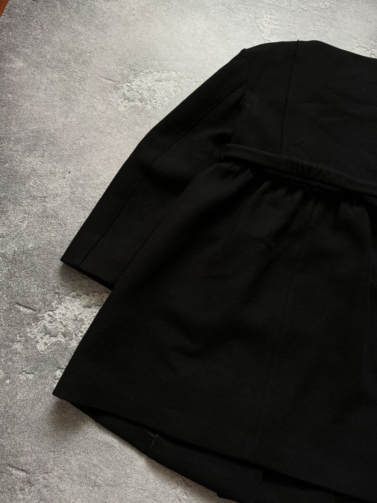 Miu Miu × Prada Miu Miu 44 by Prada black wool coat + belt jacket overcoat Size M / US 6-8 / IT 42-44 - 21 Thumbnail