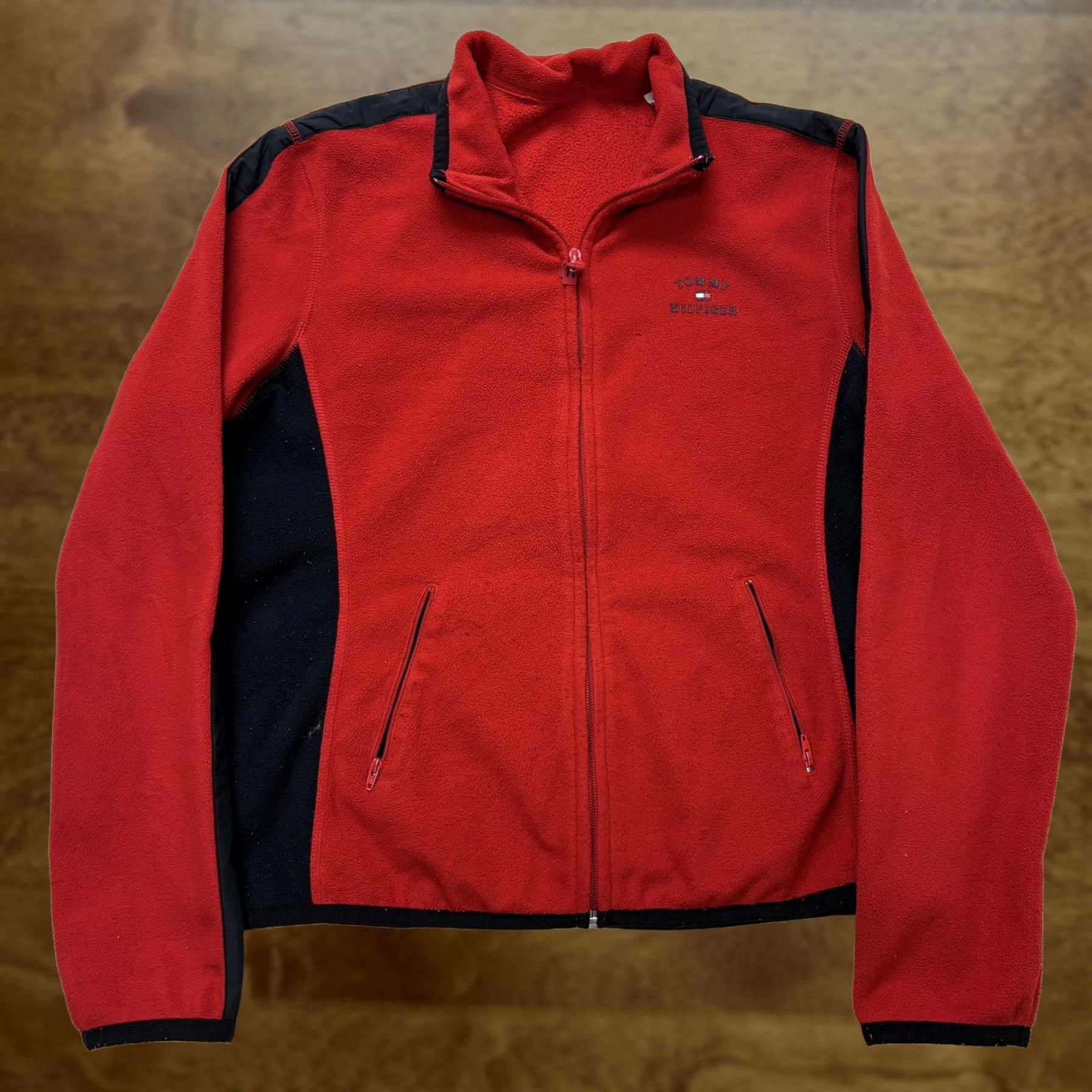 Tommy Hilfiger VINTAGE Tommy Hilfiger Jacket Mens Large Red Fleece Windbreaker Full Zip Size US L / EU 52-54 / 3 - 1 Thumbnail