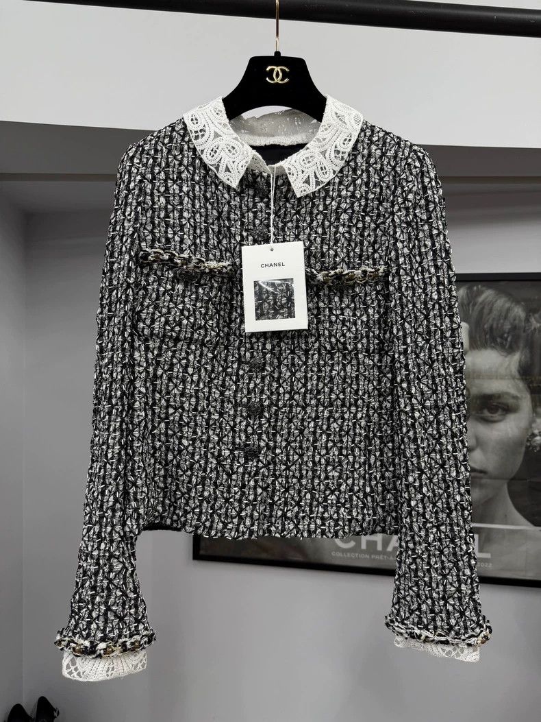 Chanel Beaded Lace Trim Jacket